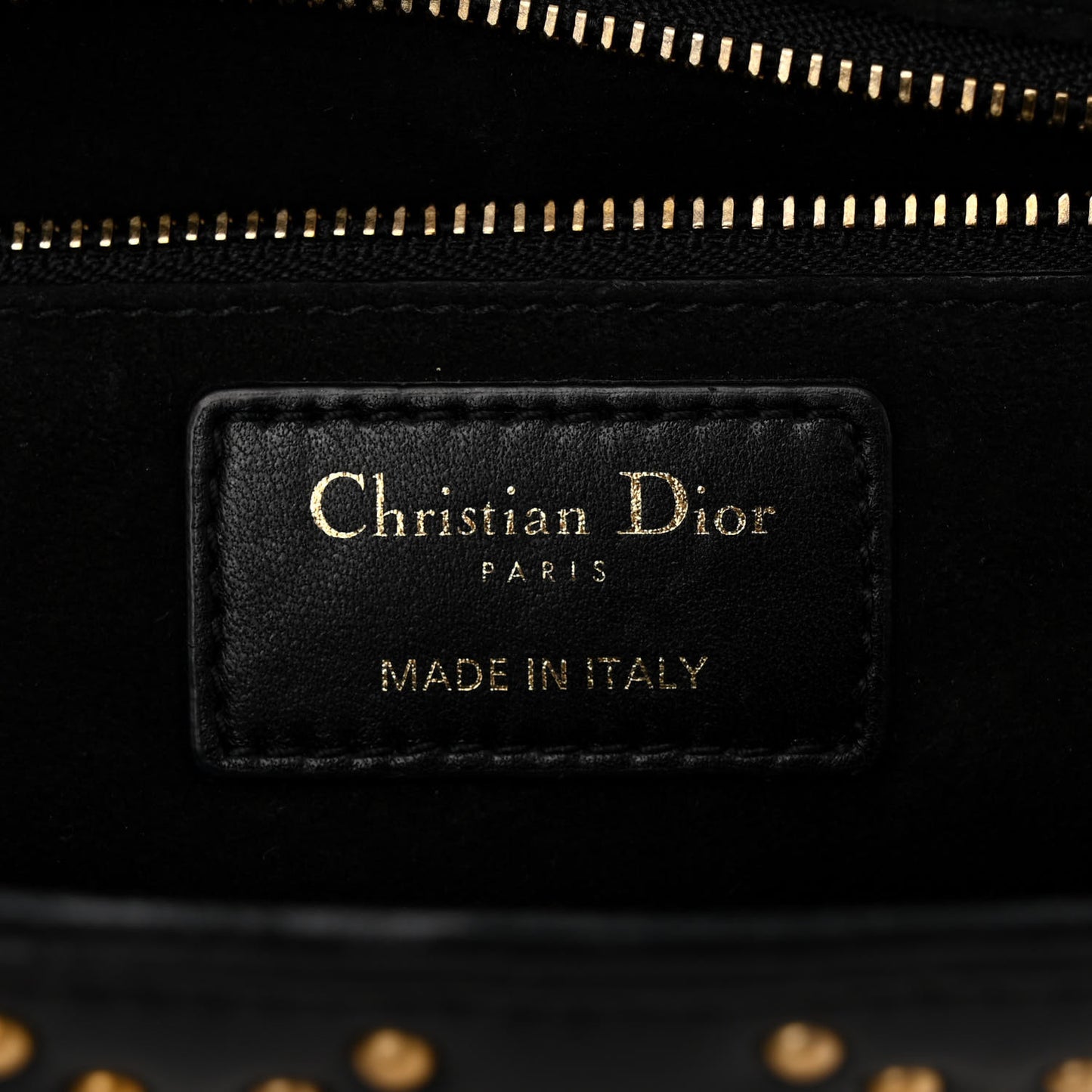 Lambskin Cannage Studded Large Dioraddict Flap Bag Black