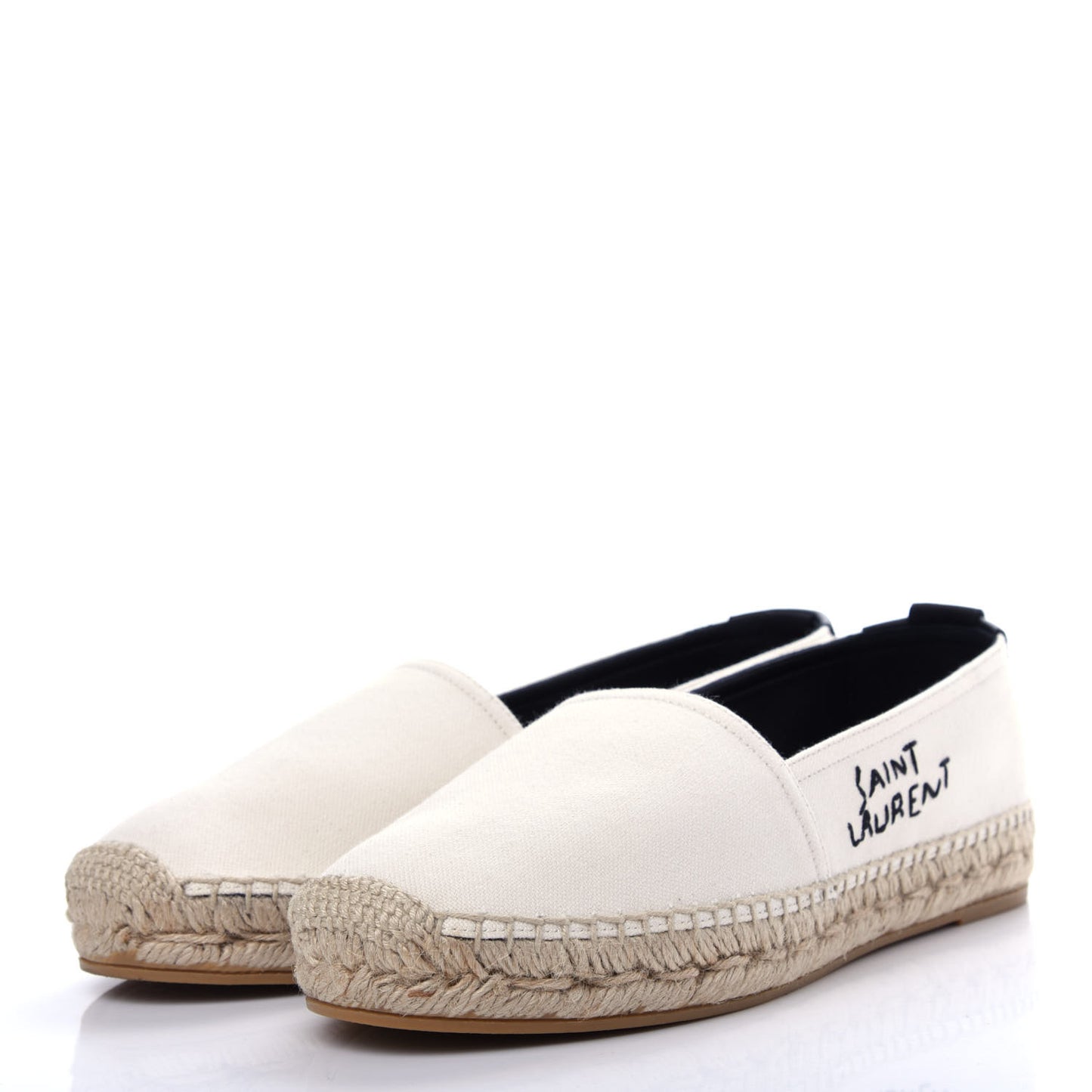 Canvas Nappa Elba Light Logo Embroidered Espadrilles 36.5 Panna