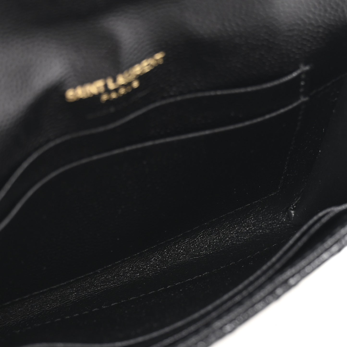 Grain De Poudre Textured Mixed Matelasse Triquilt Small Monogram Envelope Wallet Black