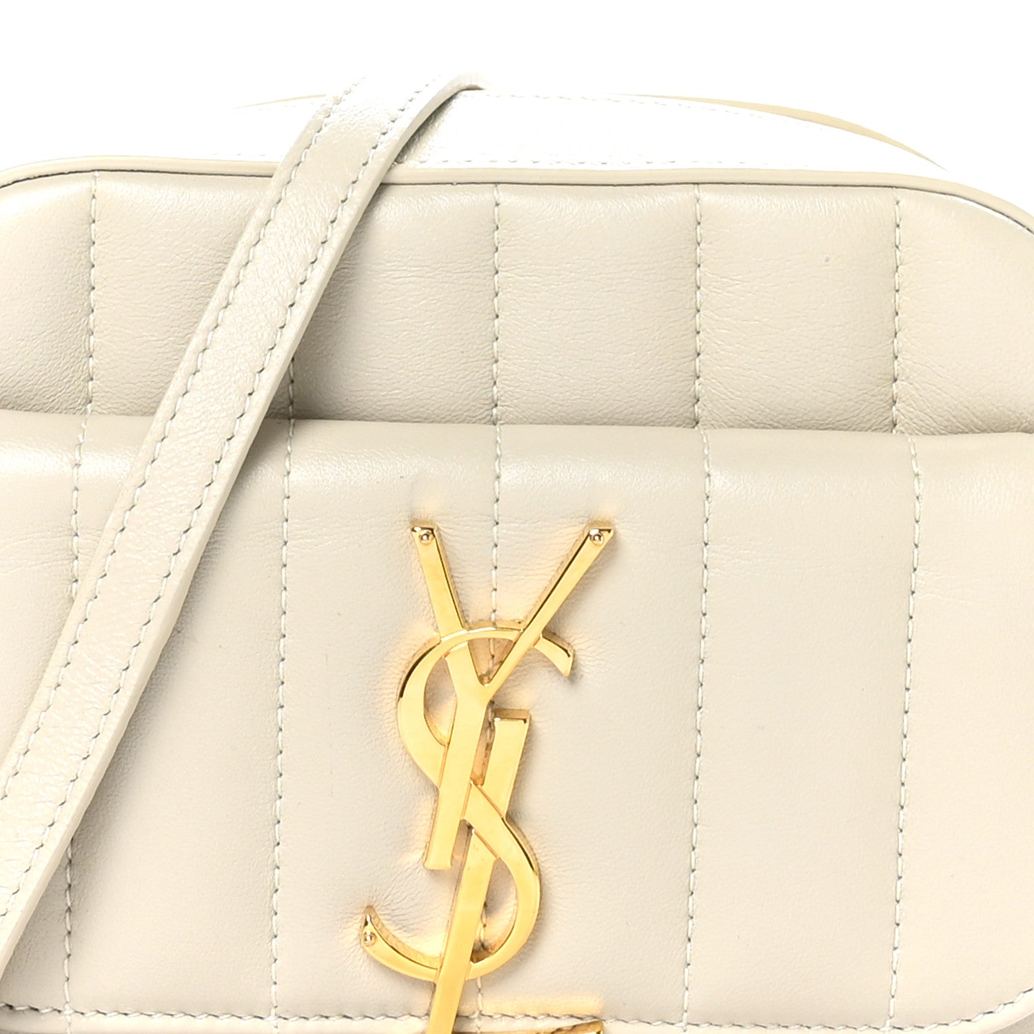 Saint Laurent Lambskin Matelasse Monogram Vicky Camera Bag Crema Soft 8 of 11