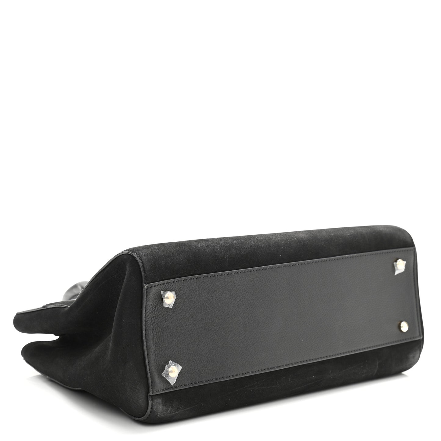 Grained Calfskin Suede Small Neo Executive Shopper Tote Black