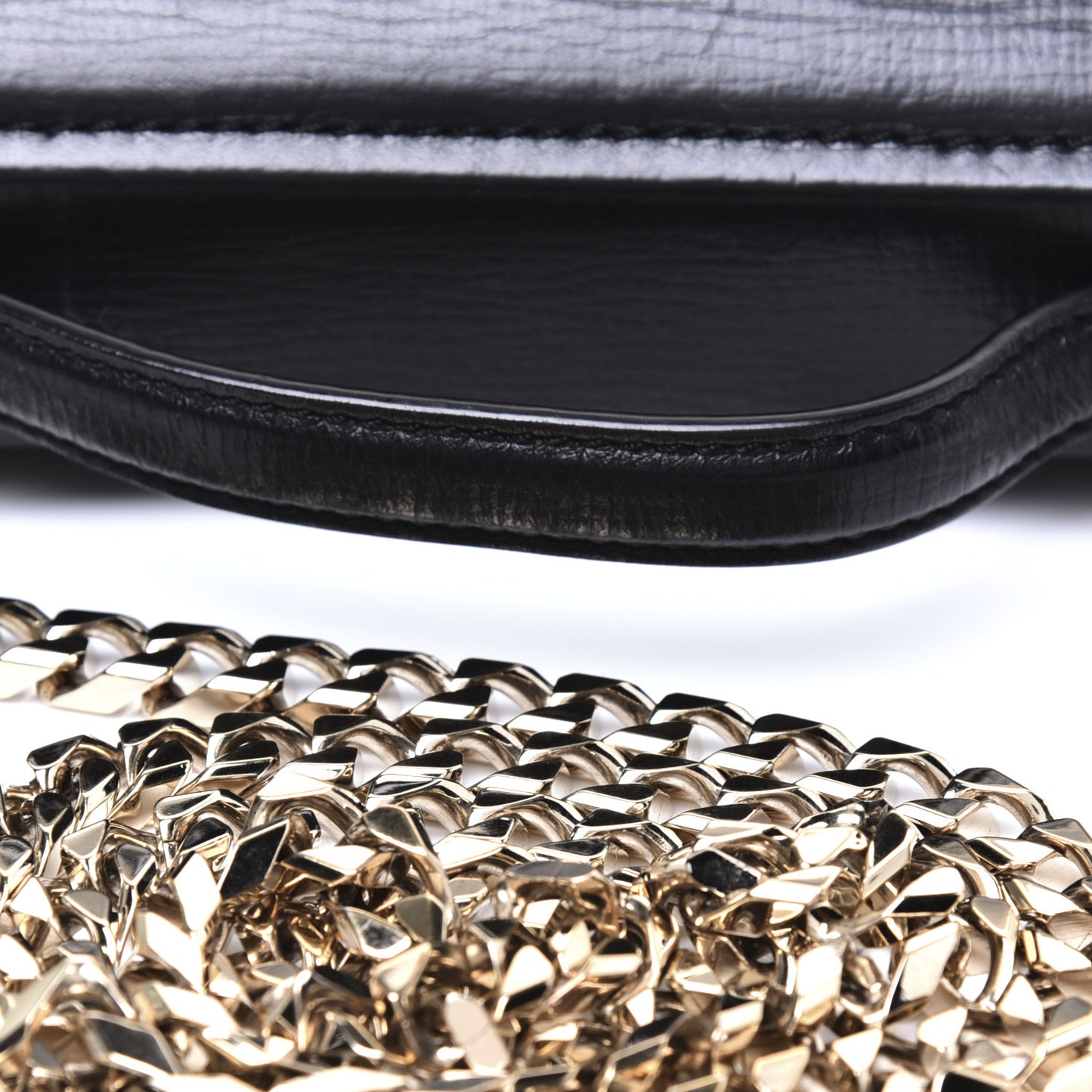 Textured Calfskin Mini Pandora Box Chain Crossbody Bag Black
