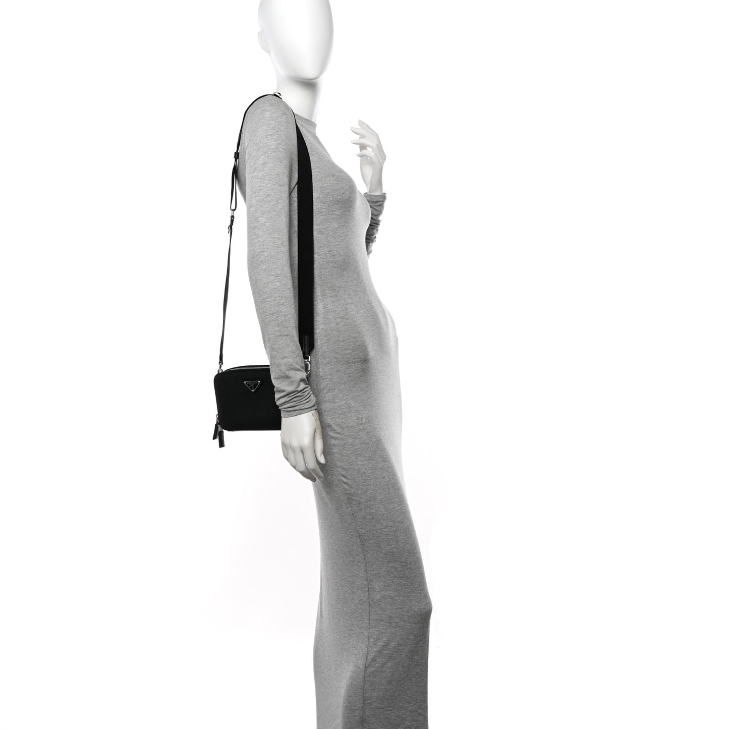 Saffiano Travel Small Brique Crossbody Bag Black