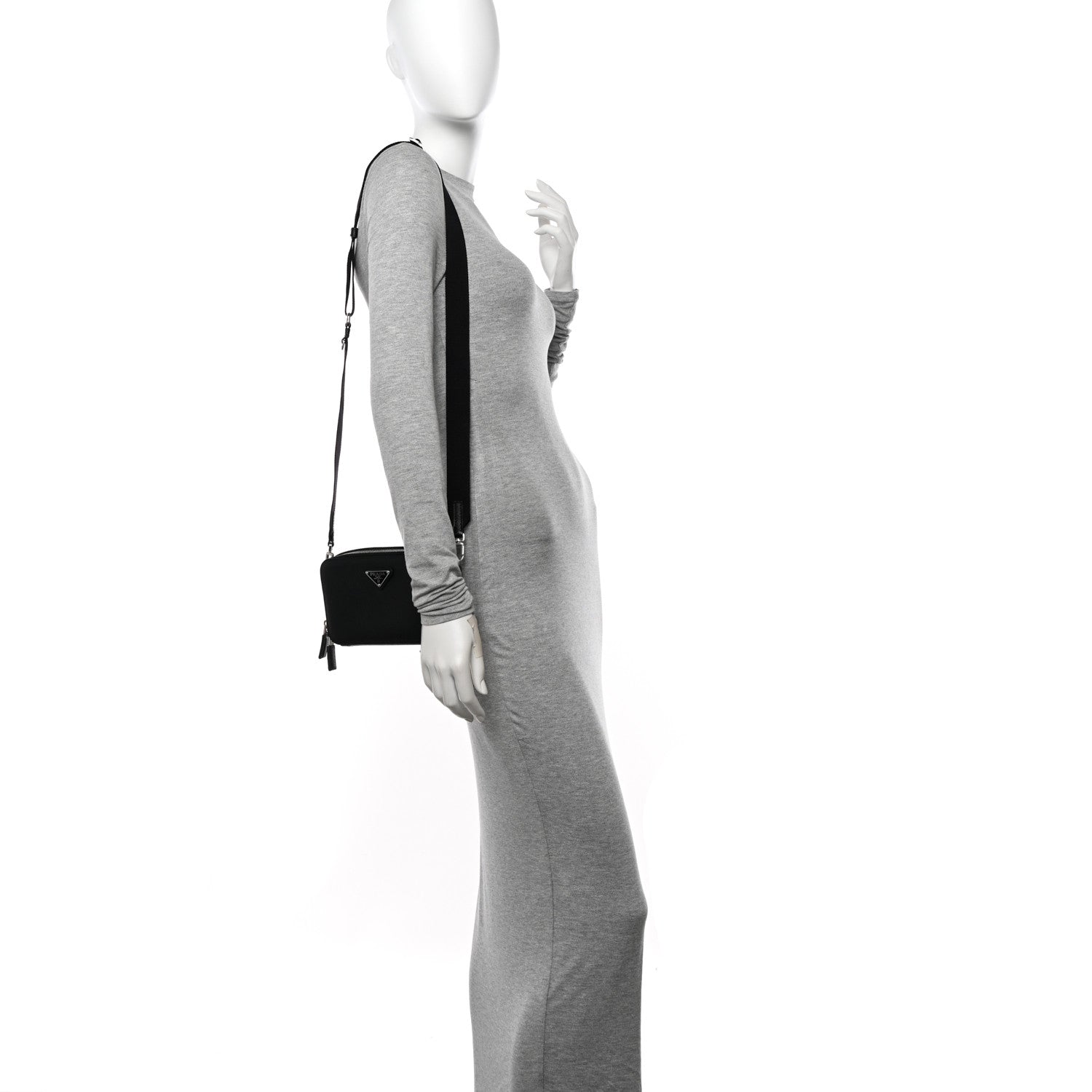 Prada Saffiano Travel Small Brique Crossbody Bag Black 2 of 12