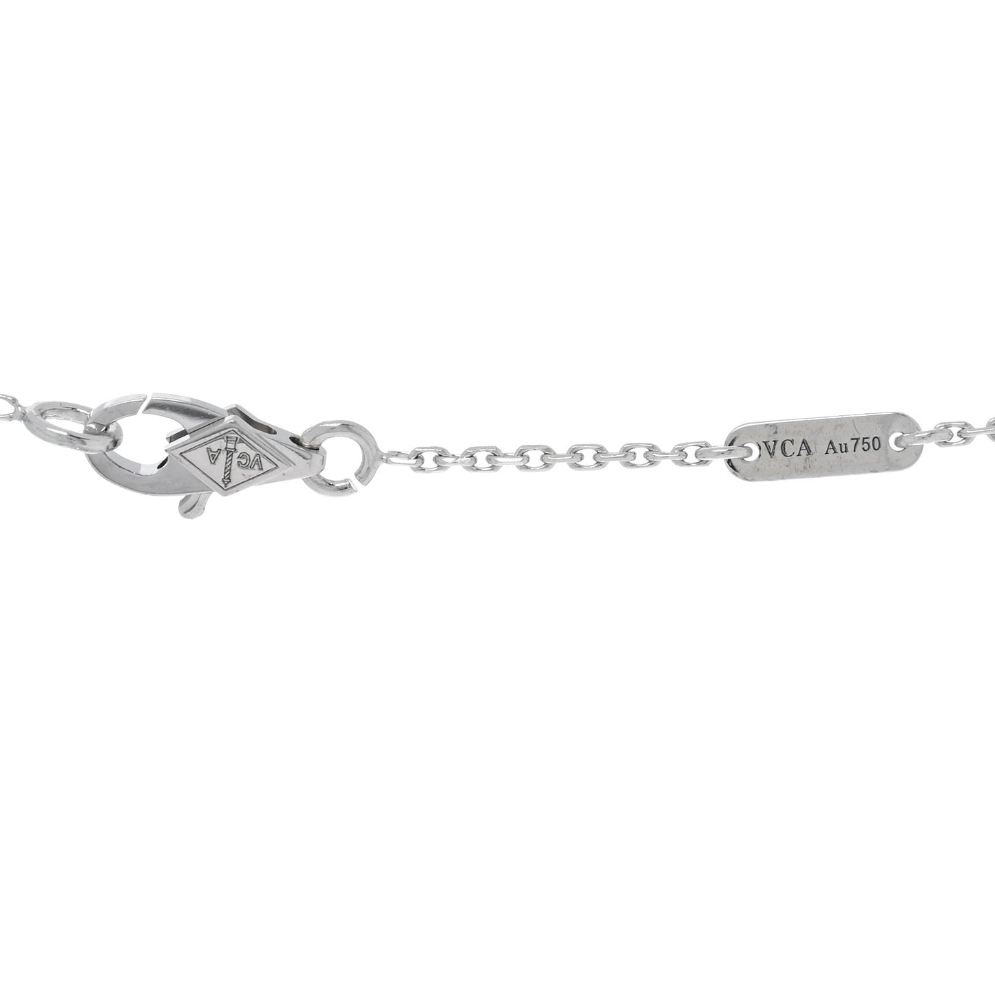 18K White Gold Diamond Sweet Alhambra Pendant Necklace