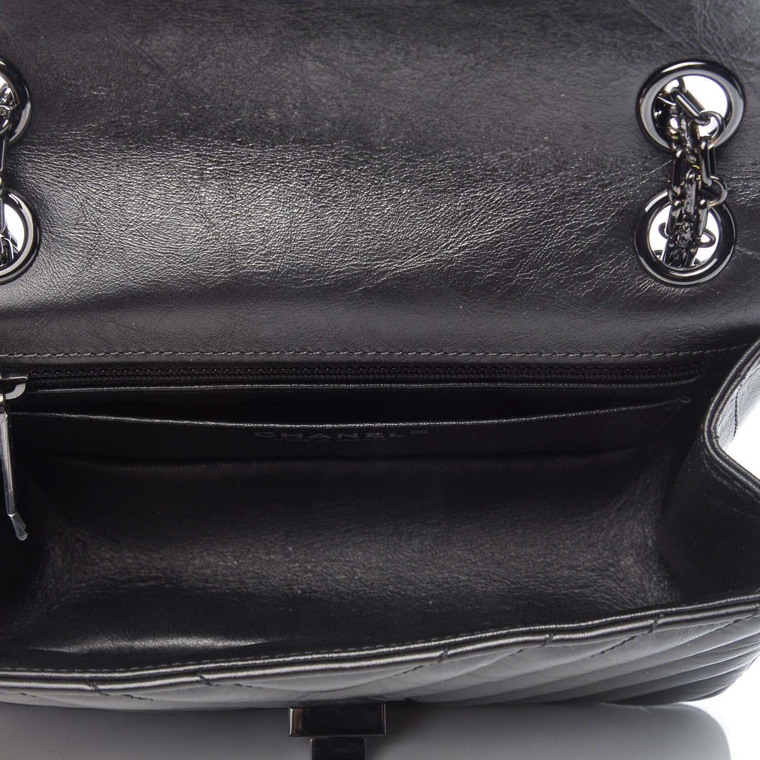 Chanel Aged Calfskin Chevron Quilted 2.55 Reissue Mini Flap So Black 4 of 8