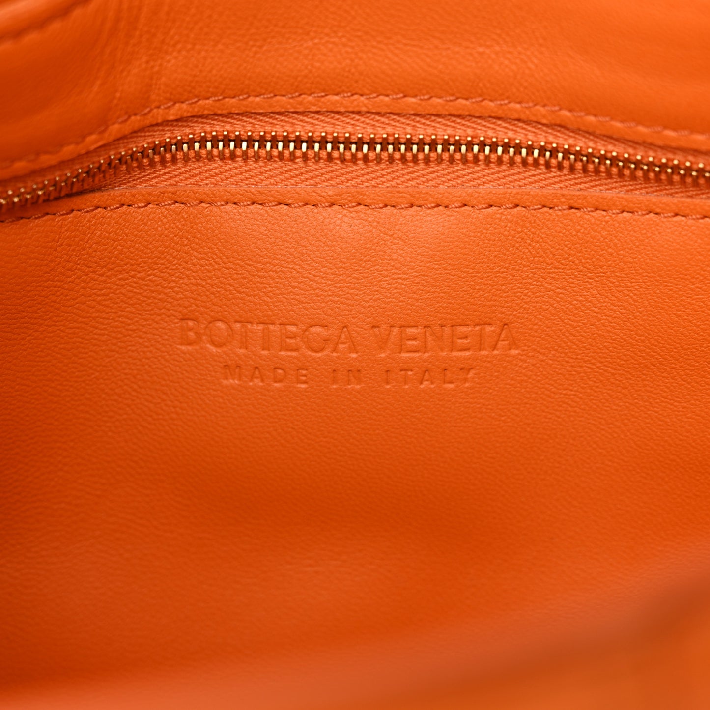 Nappa Maxi Intreccio Padded Cassette Crossbody Bag Orange