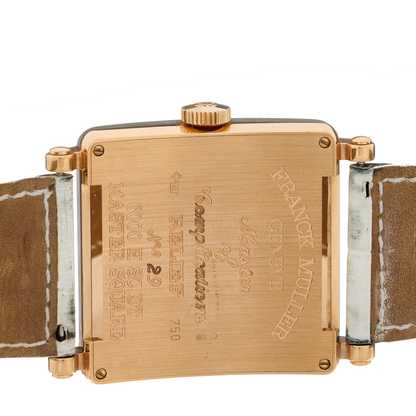 18K Rose Gold Alligator 37mm Master Square Automatic Watch 6000HSCDT