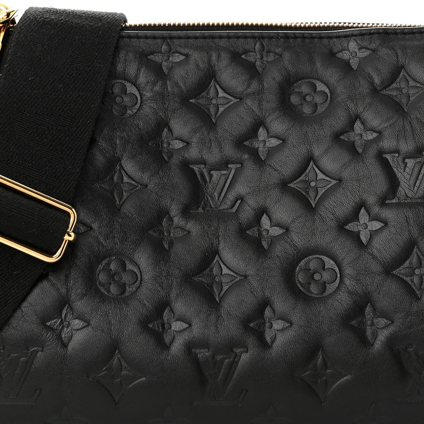 Lambskin Embossed Monogram Coussin PM Black