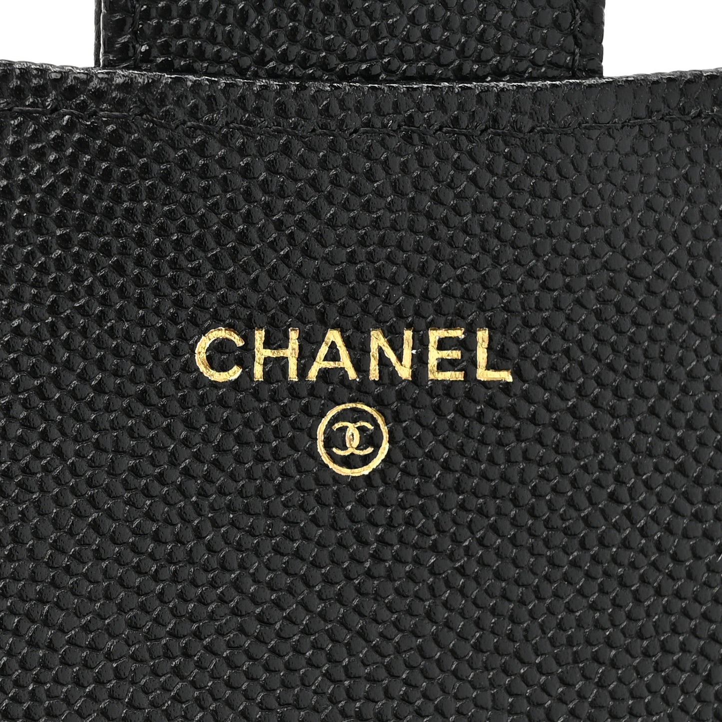 Caviar Quilted Phone Holder Wallet on Removable Chain Black