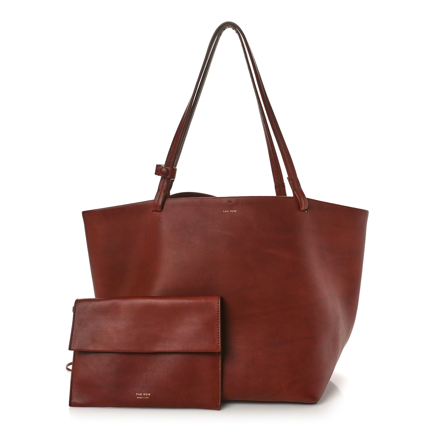 Polished Saddle Calfskin Park Tote Three Cognac