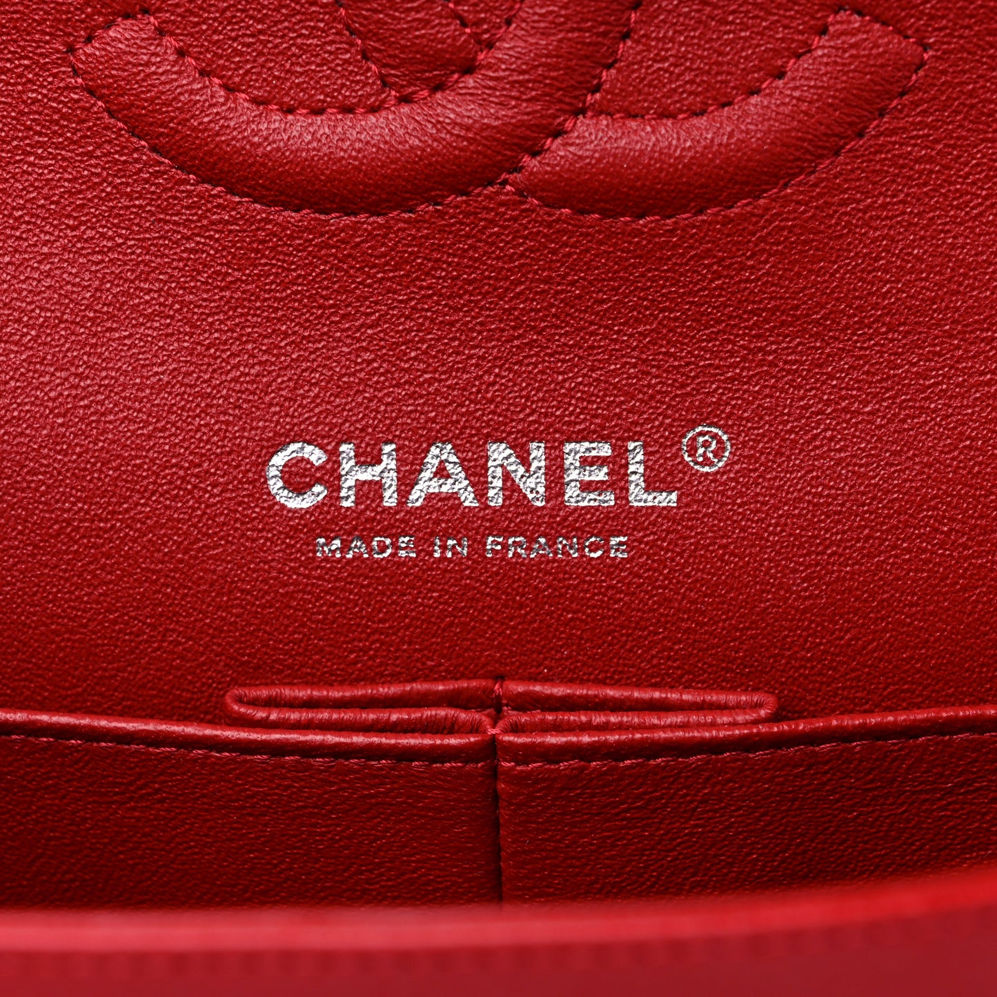 Caviar Quilted Medium Double Flap Red