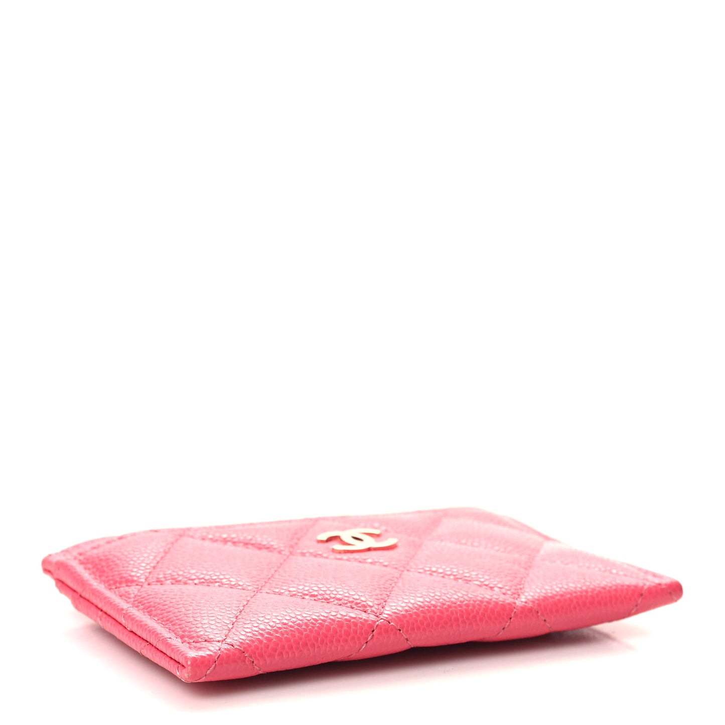Caviar Quilted Card Holder Pink
