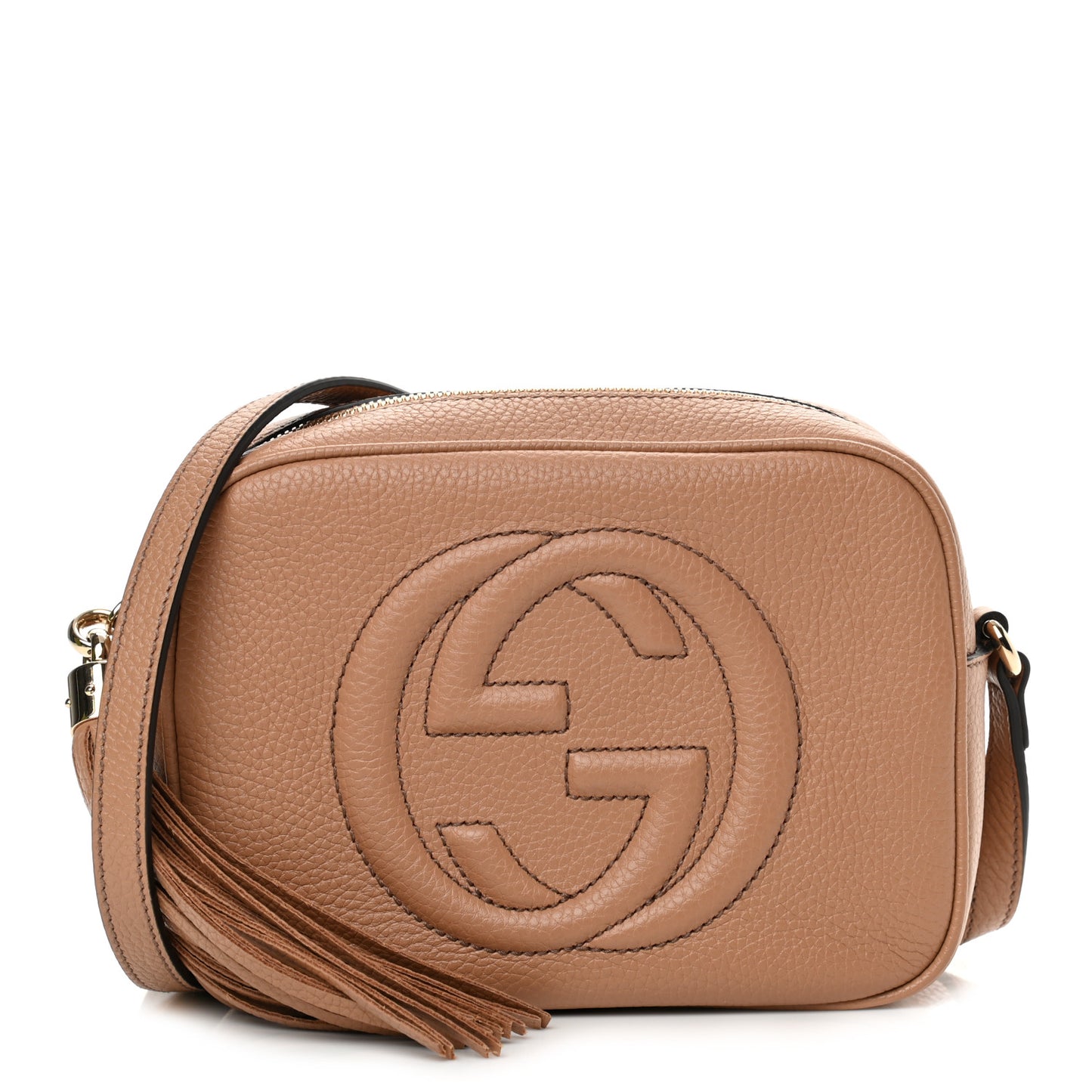 Pebbled Calfskin Small Soho Disco Bag Camelia