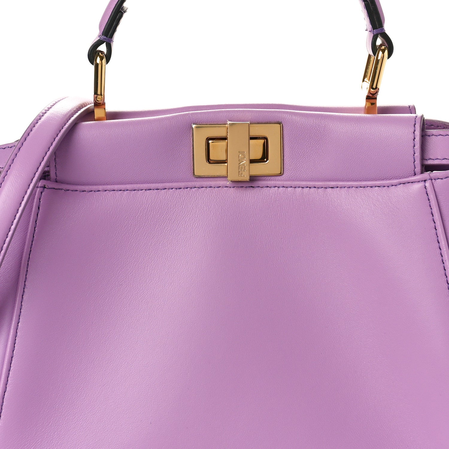 Fendi Nappa Stacked Bar Mini Peekaboo Iconic Satchel Violetta 7 of 10