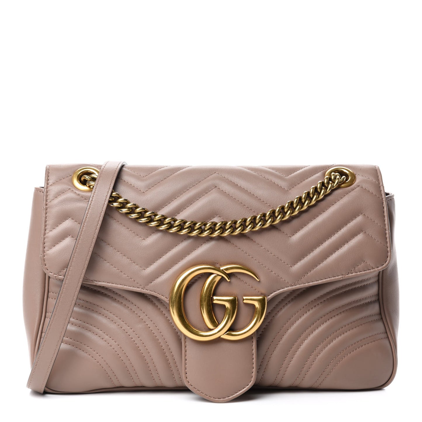 Calfskin Matelasse Medium GG Marmont Shoulder Bag Porcelain Rose