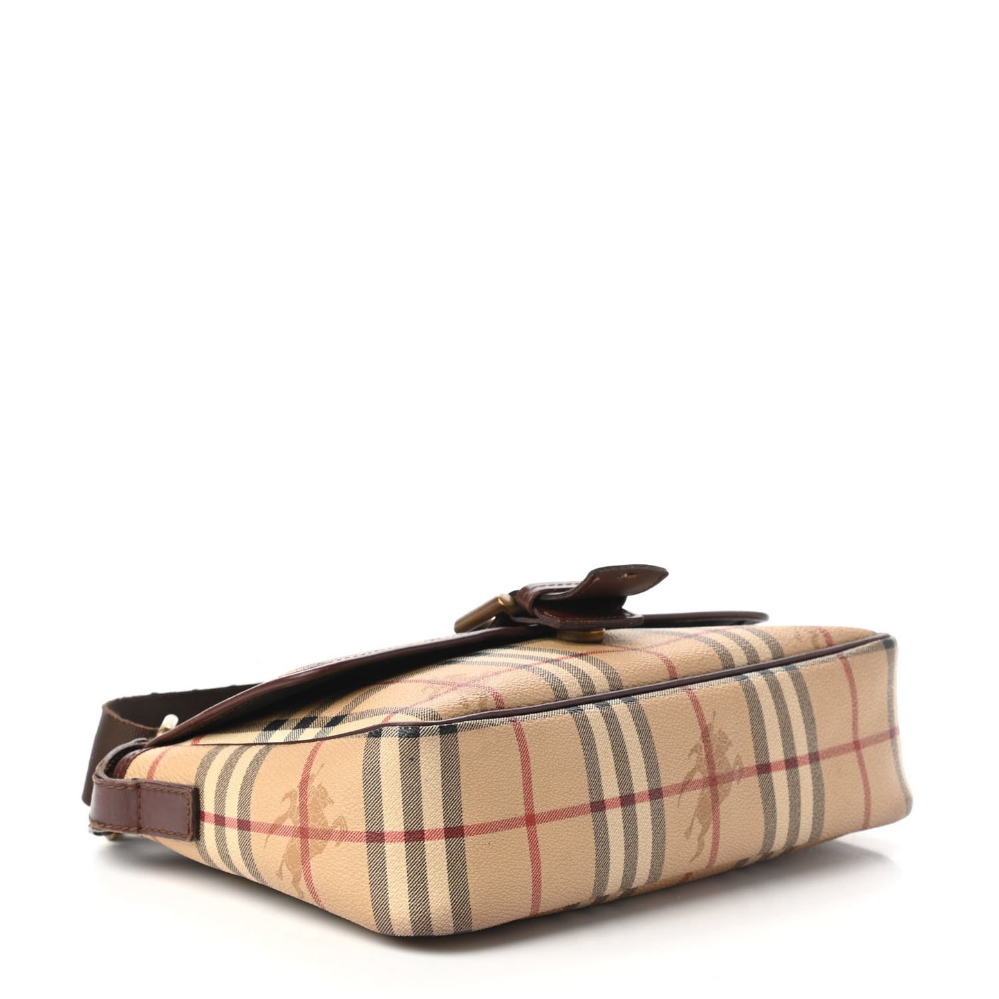 Haymarket Check Buckle Crossbody Bag Brown