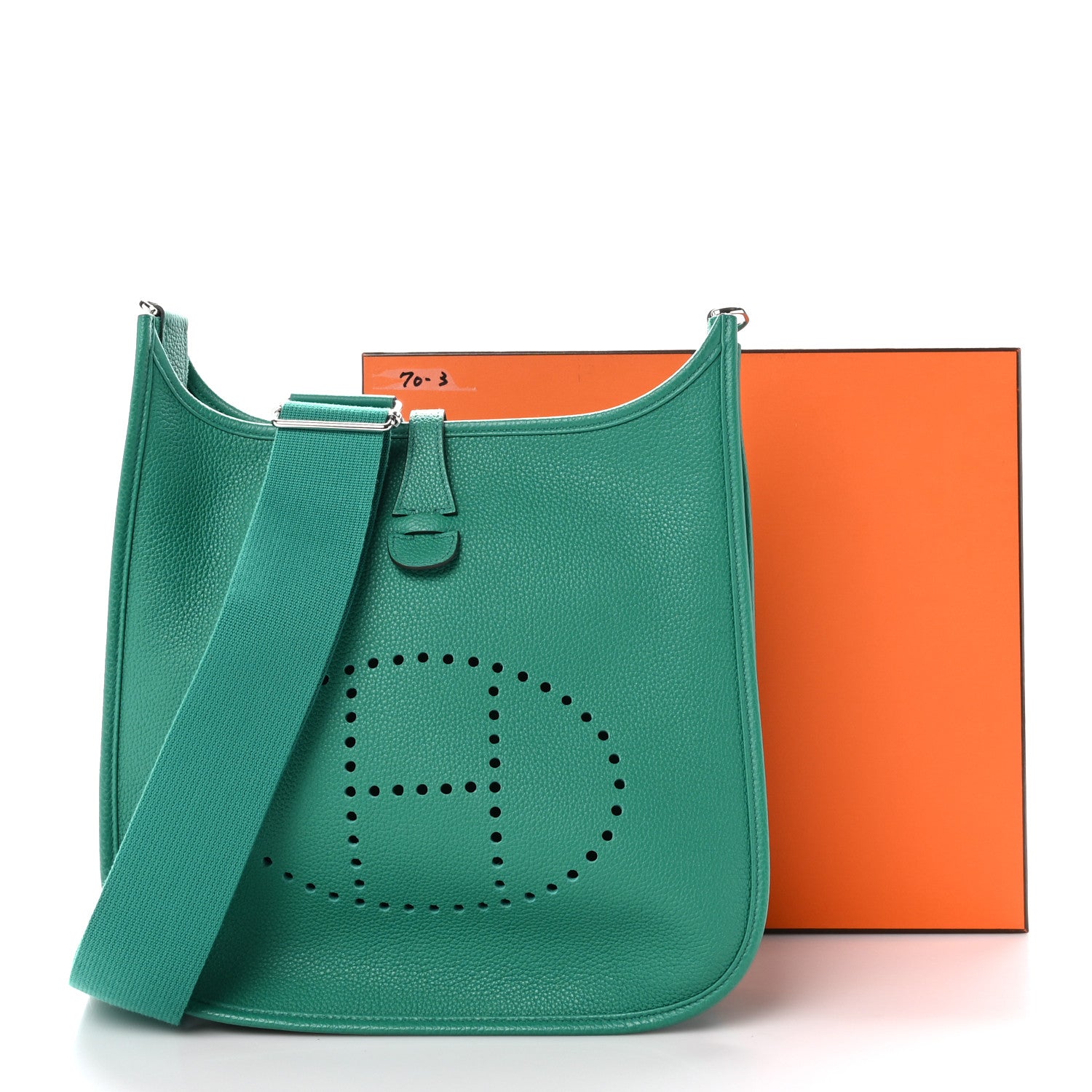 Hermes Taurillon Clemence Evelyne III PM Vert Jade 11 of 11