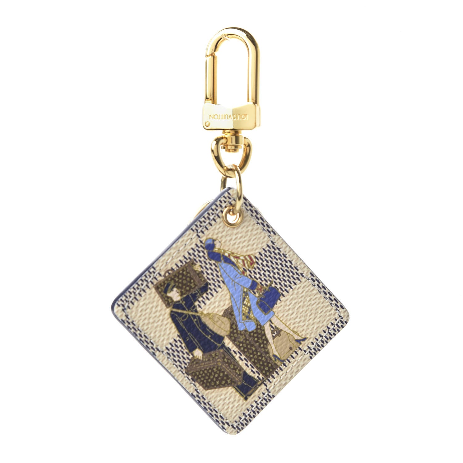 Louis Vuitton Damier Azur Illustre Groom Key Holder 694436