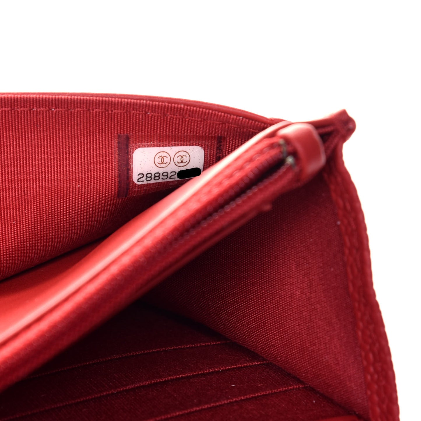 Caviar Quilted Boy Wallet On Chain WOC Red