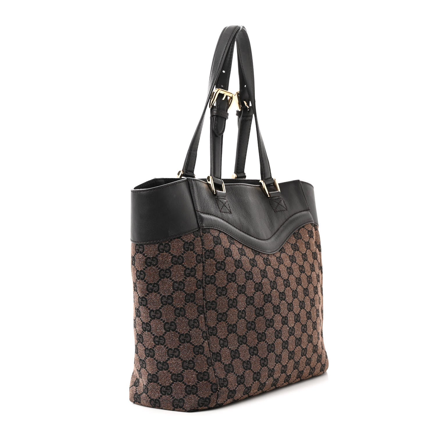 Gucci Monogram Crest Tote Brown 3 of 17
