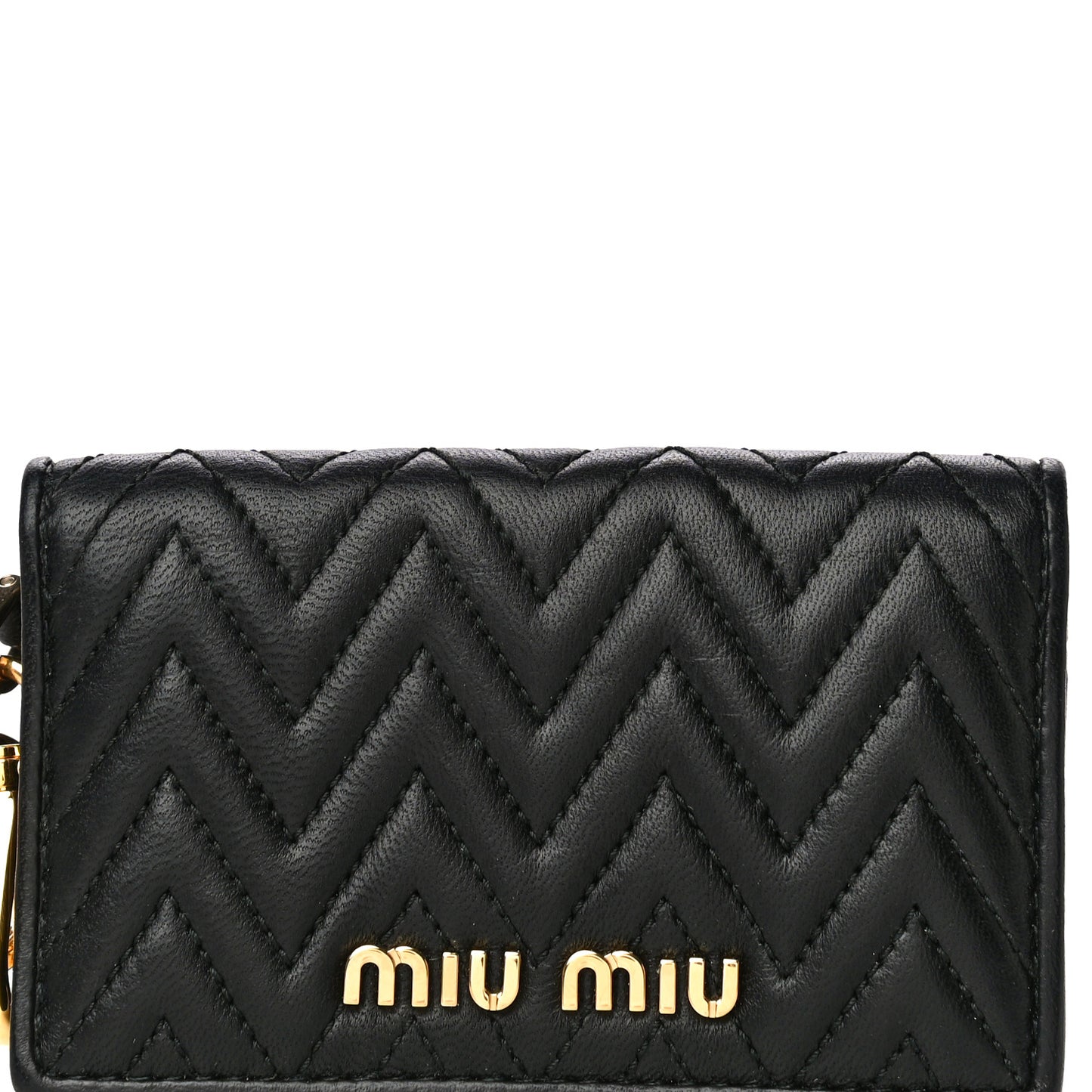 Nappa Impunture Flap Card Holder Key Ring Black