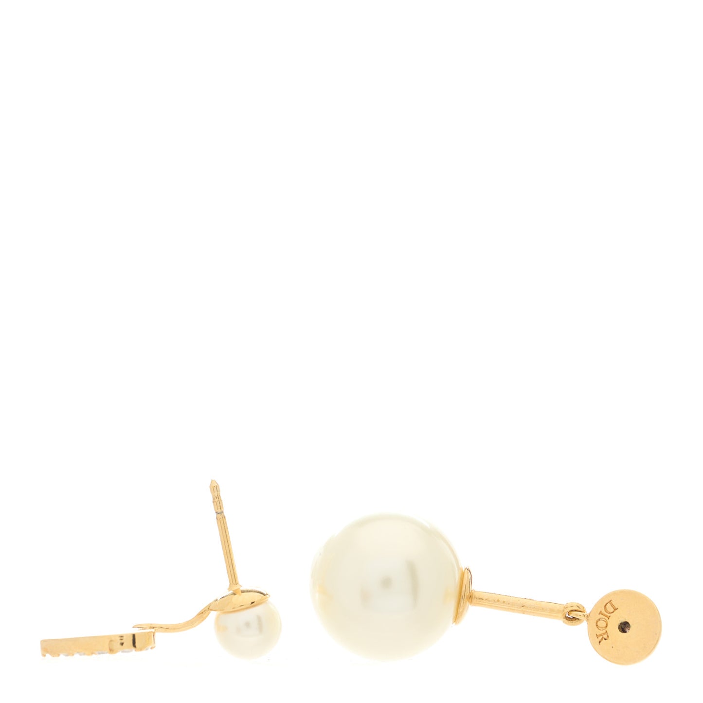 Pearl Crystal Heart Tribal Earring Gold