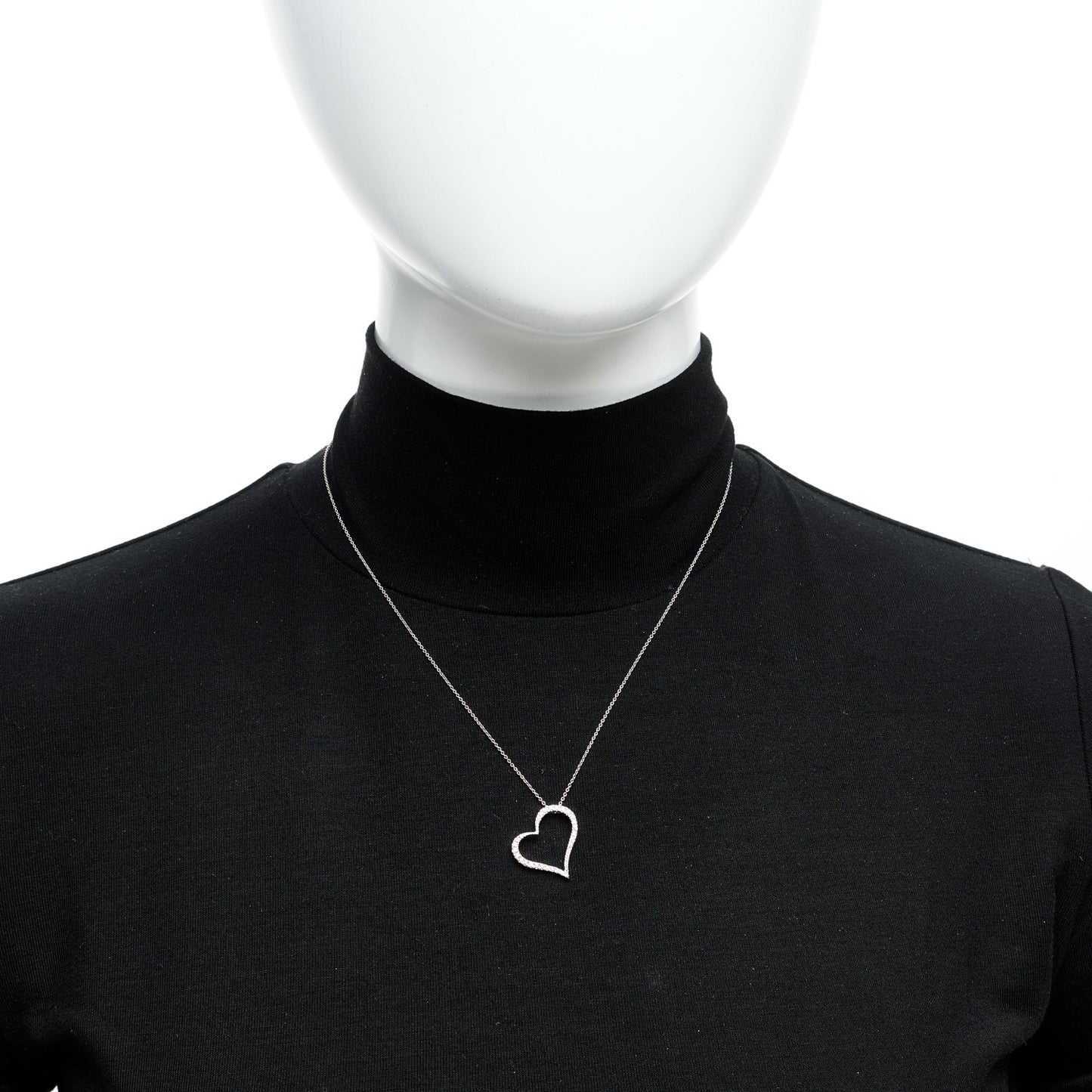 18K White Gold Diamond .22ct Tiny Treasures Heart Pendant Necklace