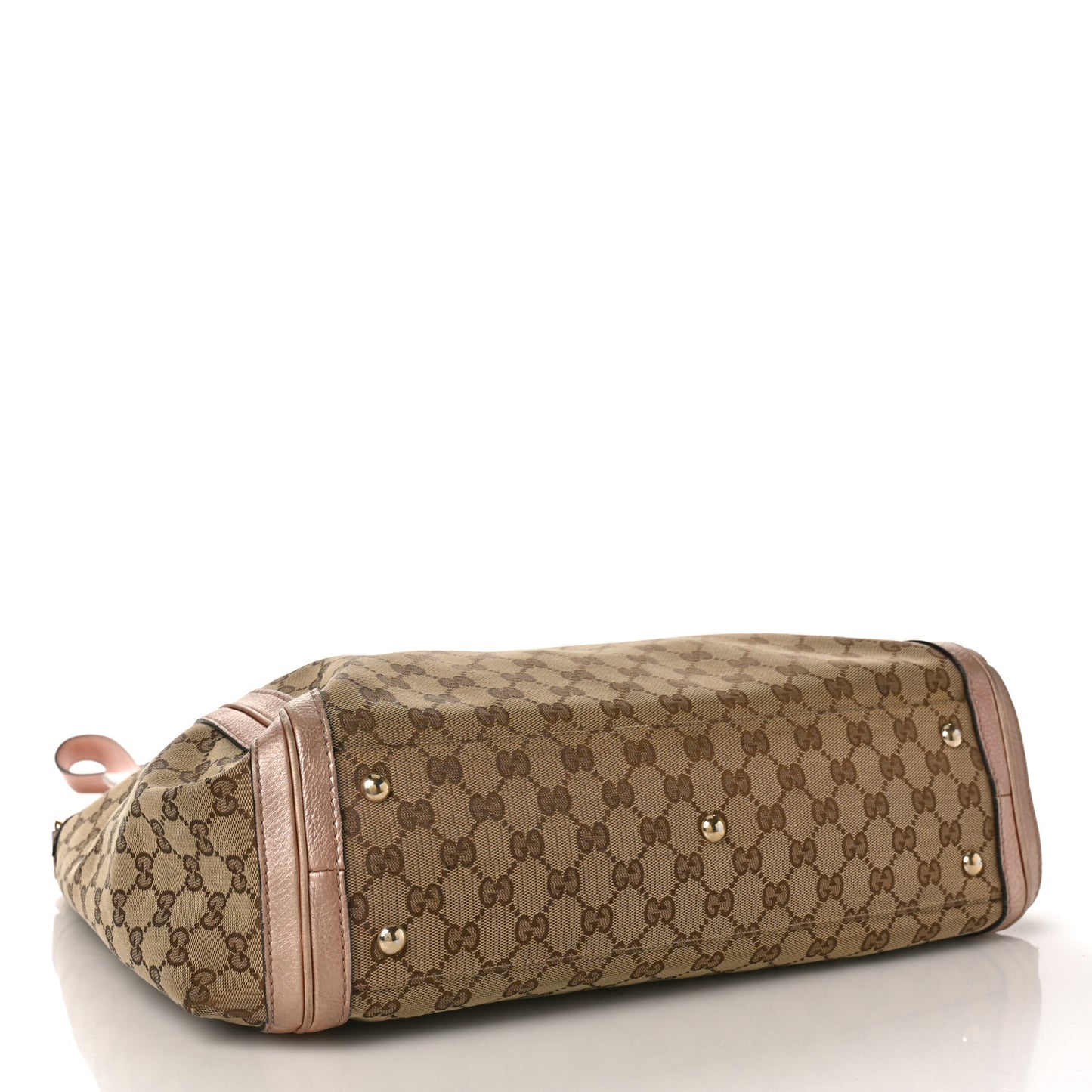 Monogram Cellarius Calfskin Large Bella Top Handle Bag Beige Rose Gold