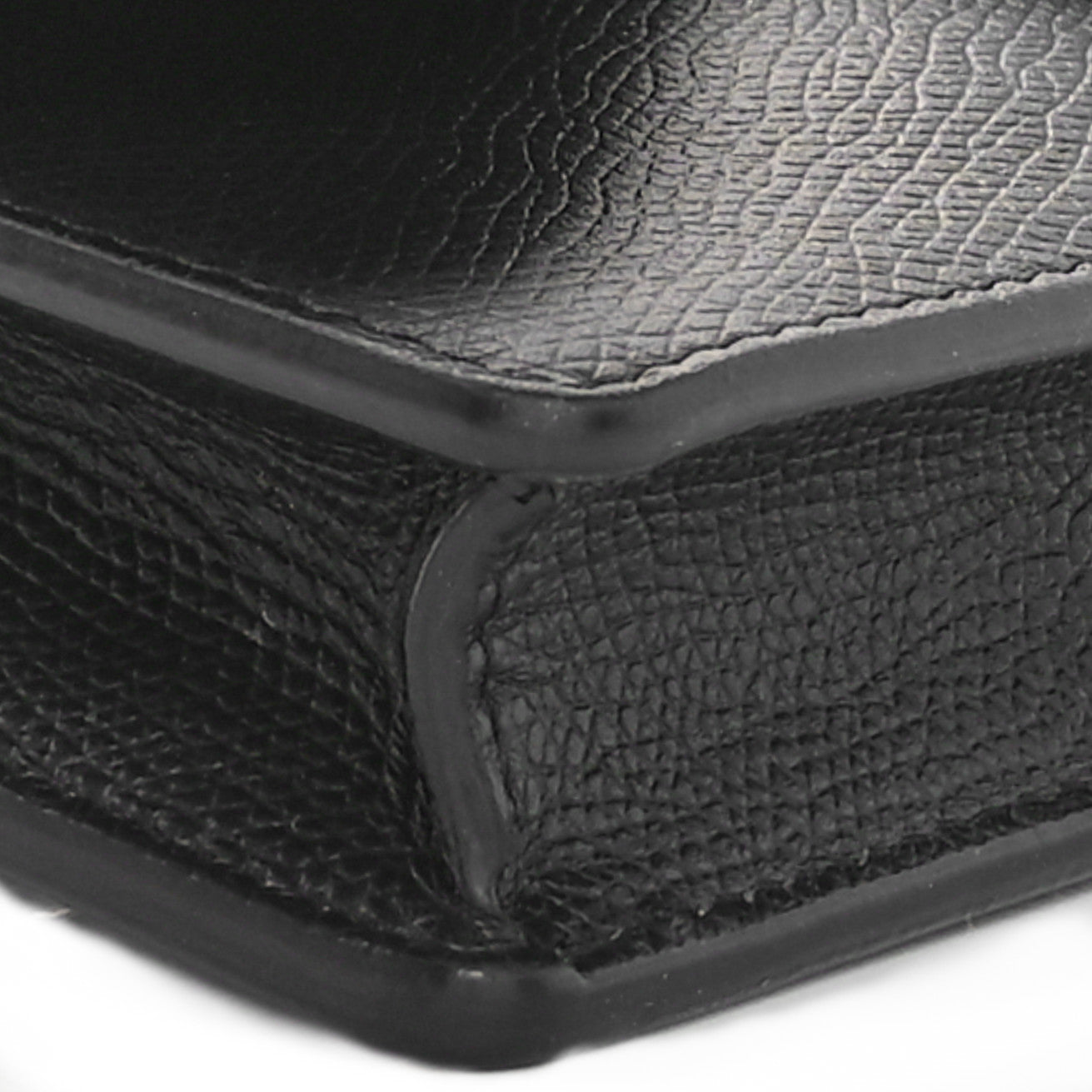 Grained Calfskin Saddle Belt Clutch Black