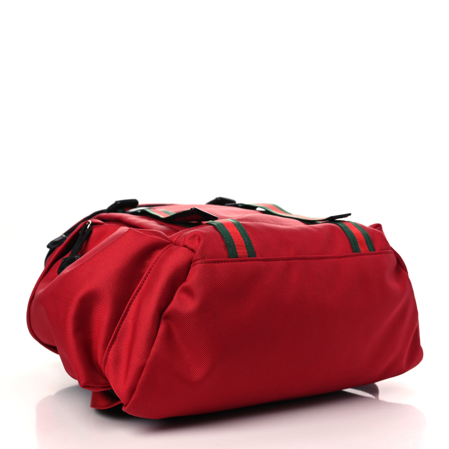 Techno Canvas Web Double Buckle Backpack Red