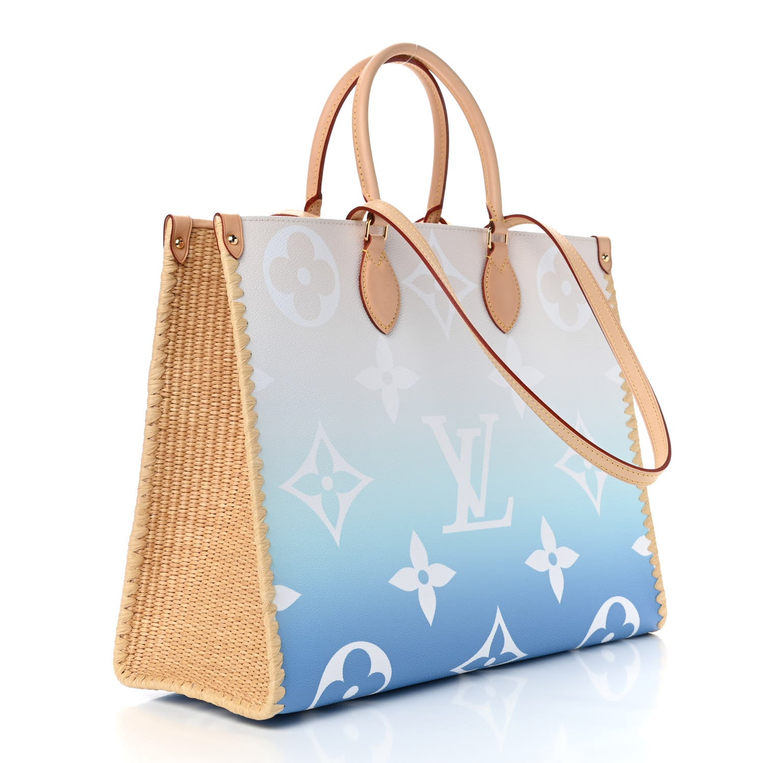 Louis Vuitton Monogram Giant Raffia Hamptons By The Pool Onthego GM Blue 2 of 8