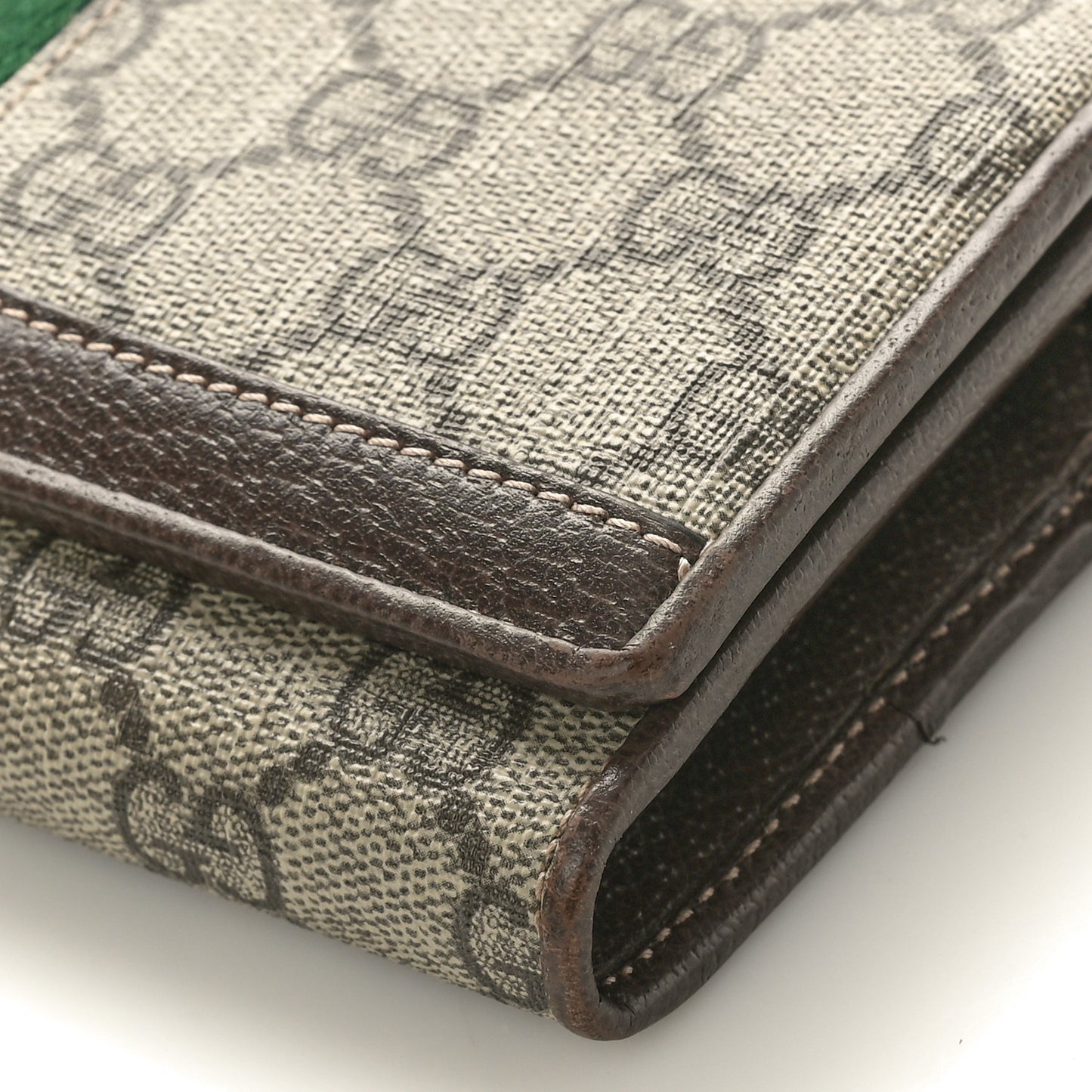 GG Supreme Monogram Web Ophidia Wallet On Chain Brown