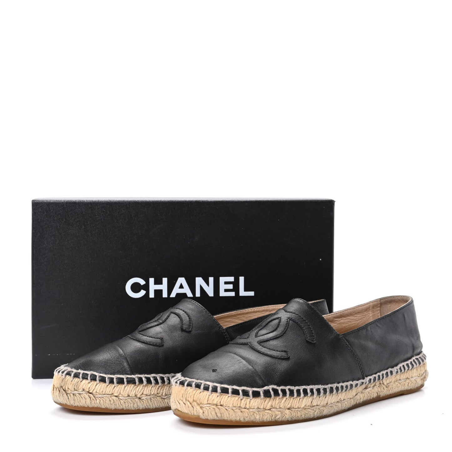 Lambskin CC Espadrilles 38 Black
