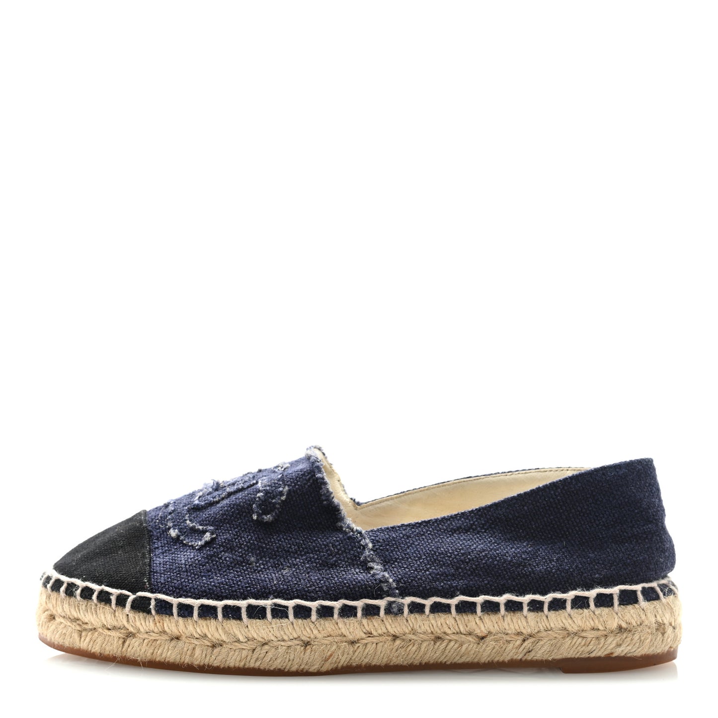 Denim Toile CC Espadrilles 36 Navy Black