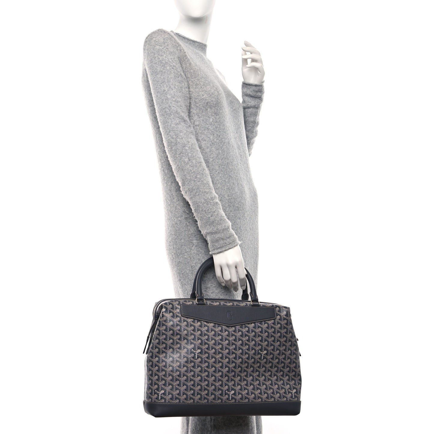 Goyardine Calfskin Cisalpin Document Case Grey