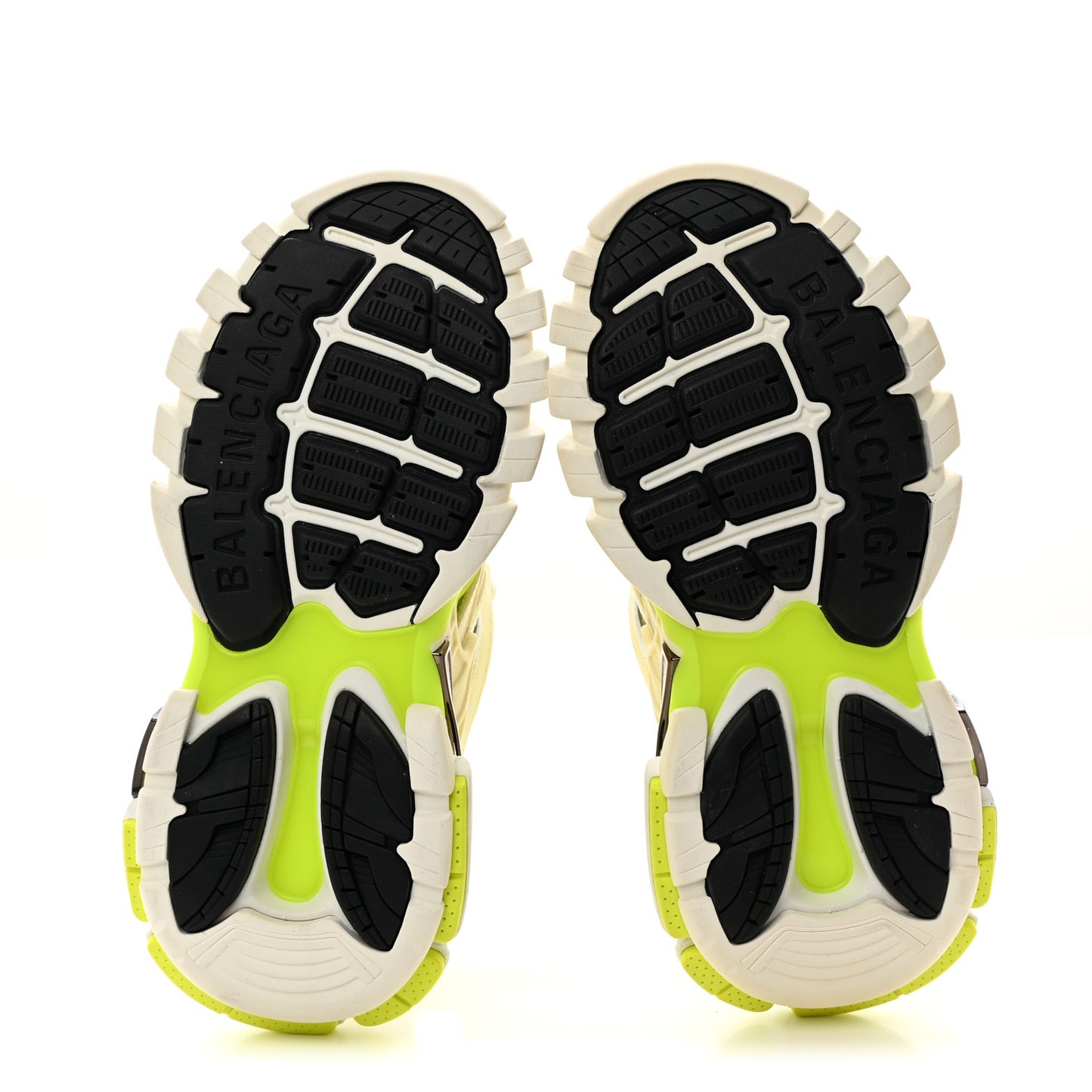 Rubber Mesh Bi-Color Womens Track.2 Open Sneakers 37 White Fluo Yellow