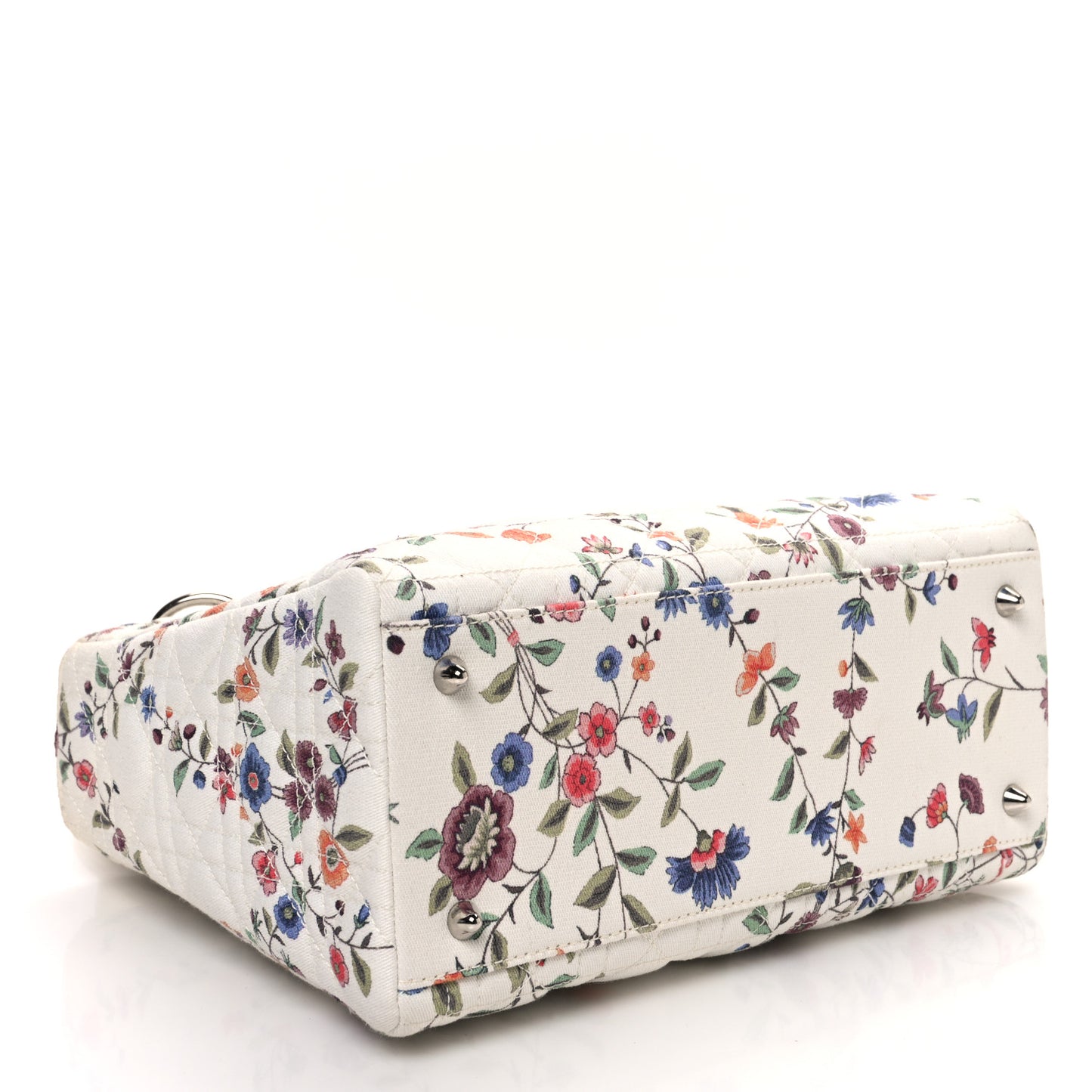 Canvas Nagoya Floral Medium Lady Dior White Multicolor