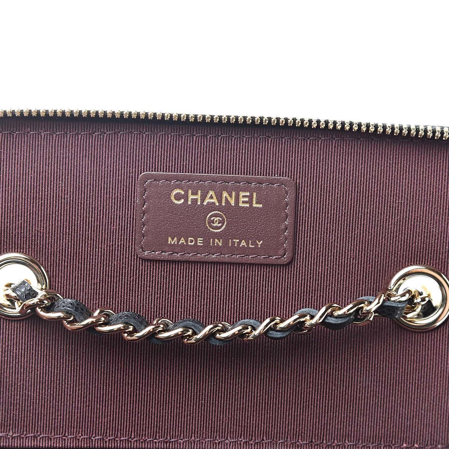 Caviar Quilted Small Vanity Case With Chain Black