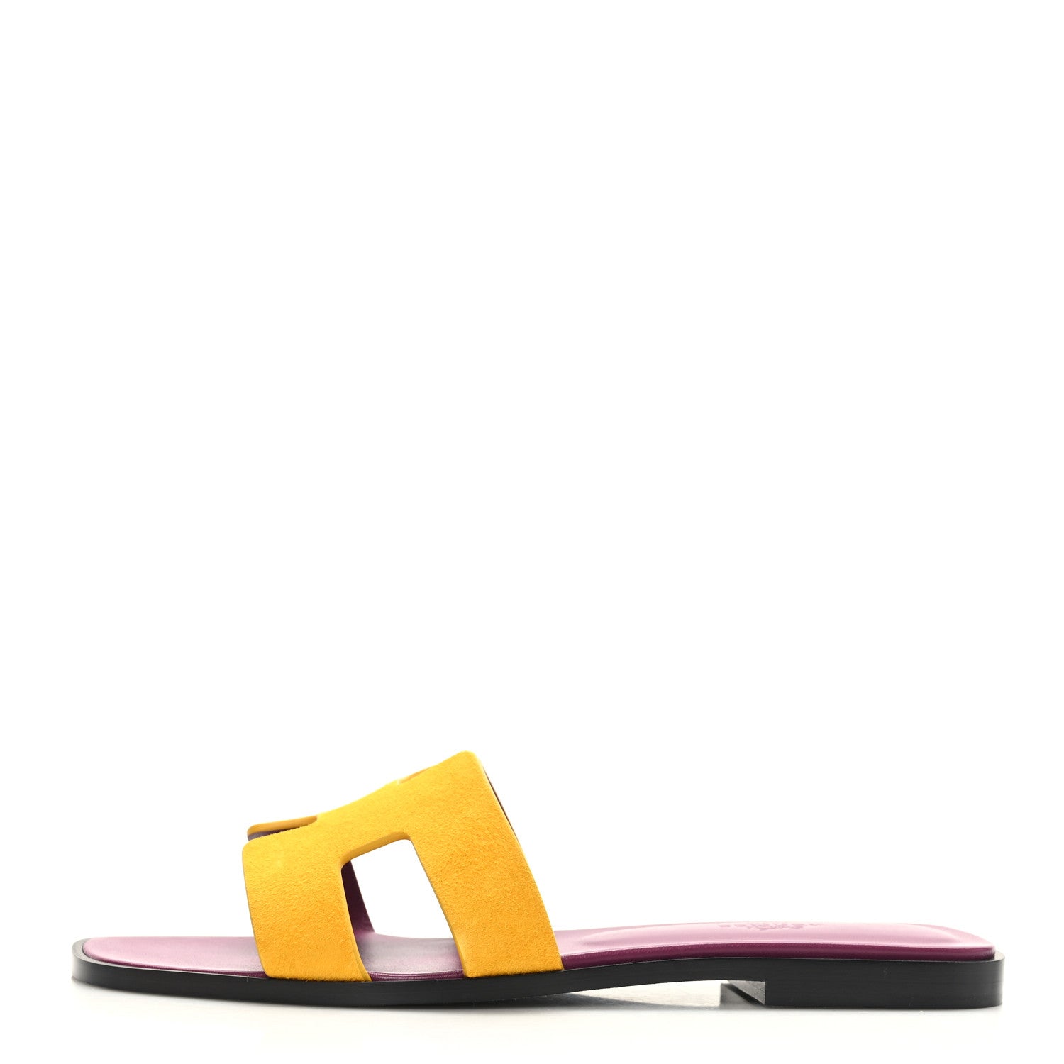 Hermes Suede Goatskin Oran Sandals 38.5 Jaune Topaze 1 of 9