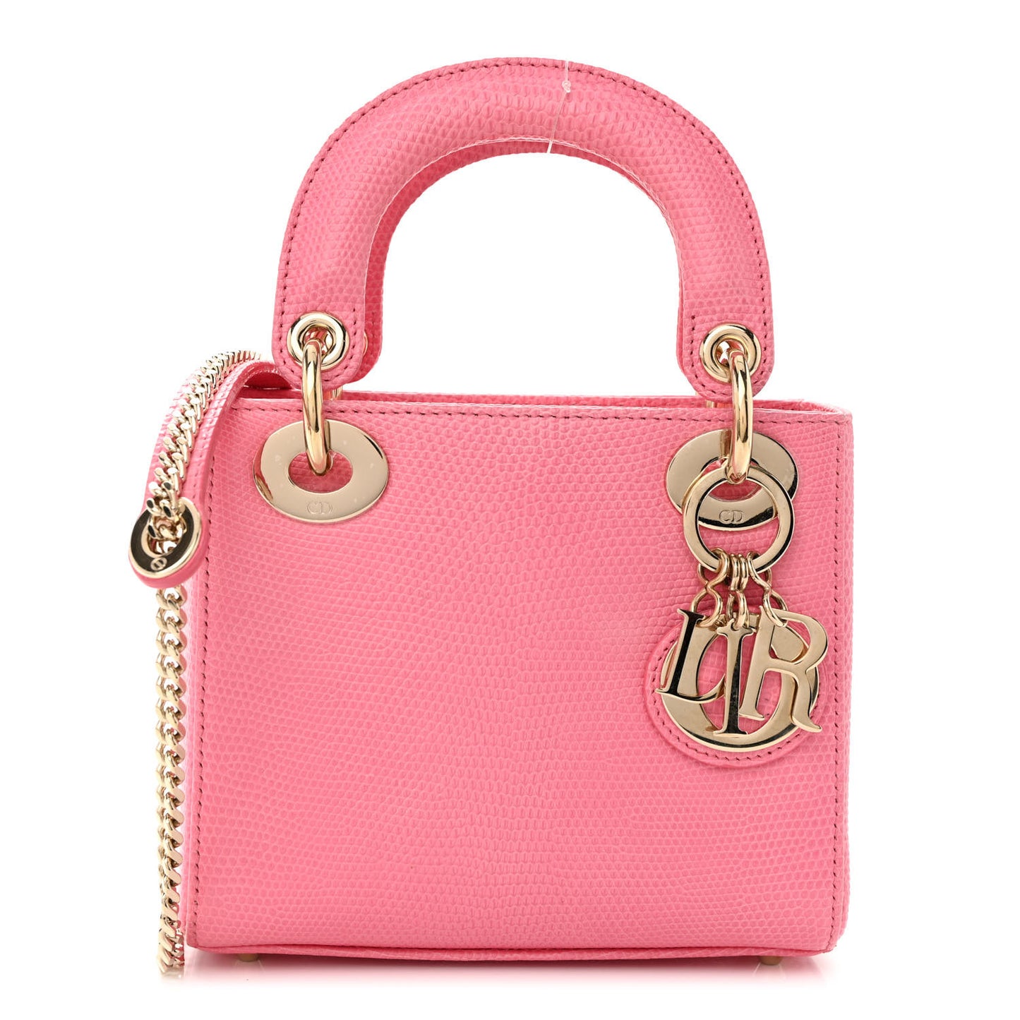 Lizard Mini Lady Dior Pink