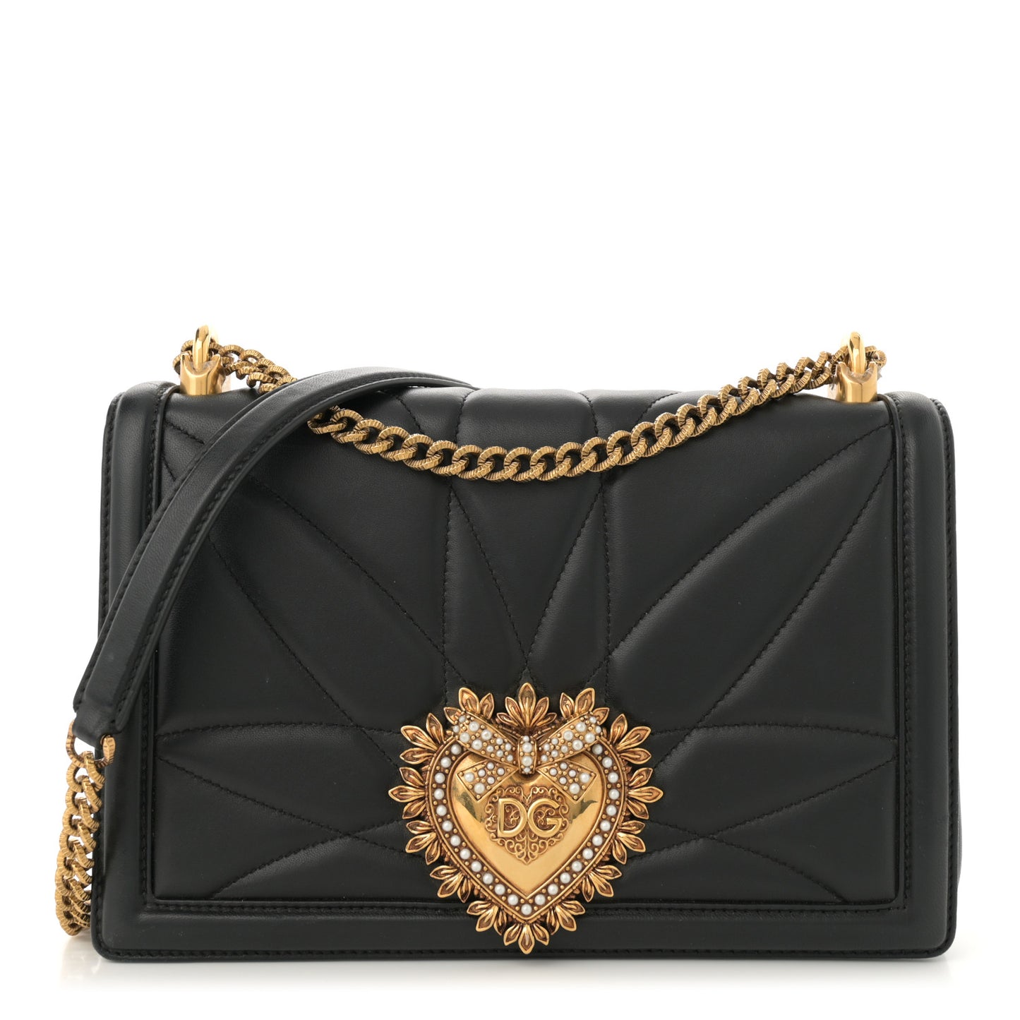 Calfskin Large Devotion Crossbody Bag Black