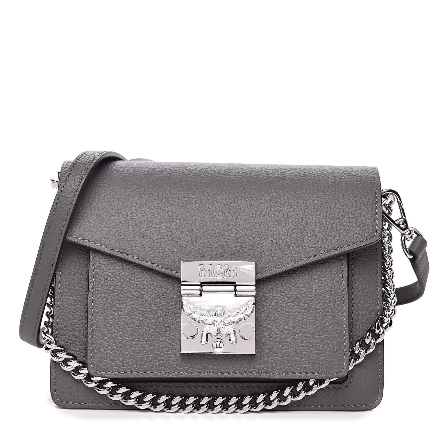MCM Park Avenue Calfskin Mini Patricia Crossbody Bag Charcoal