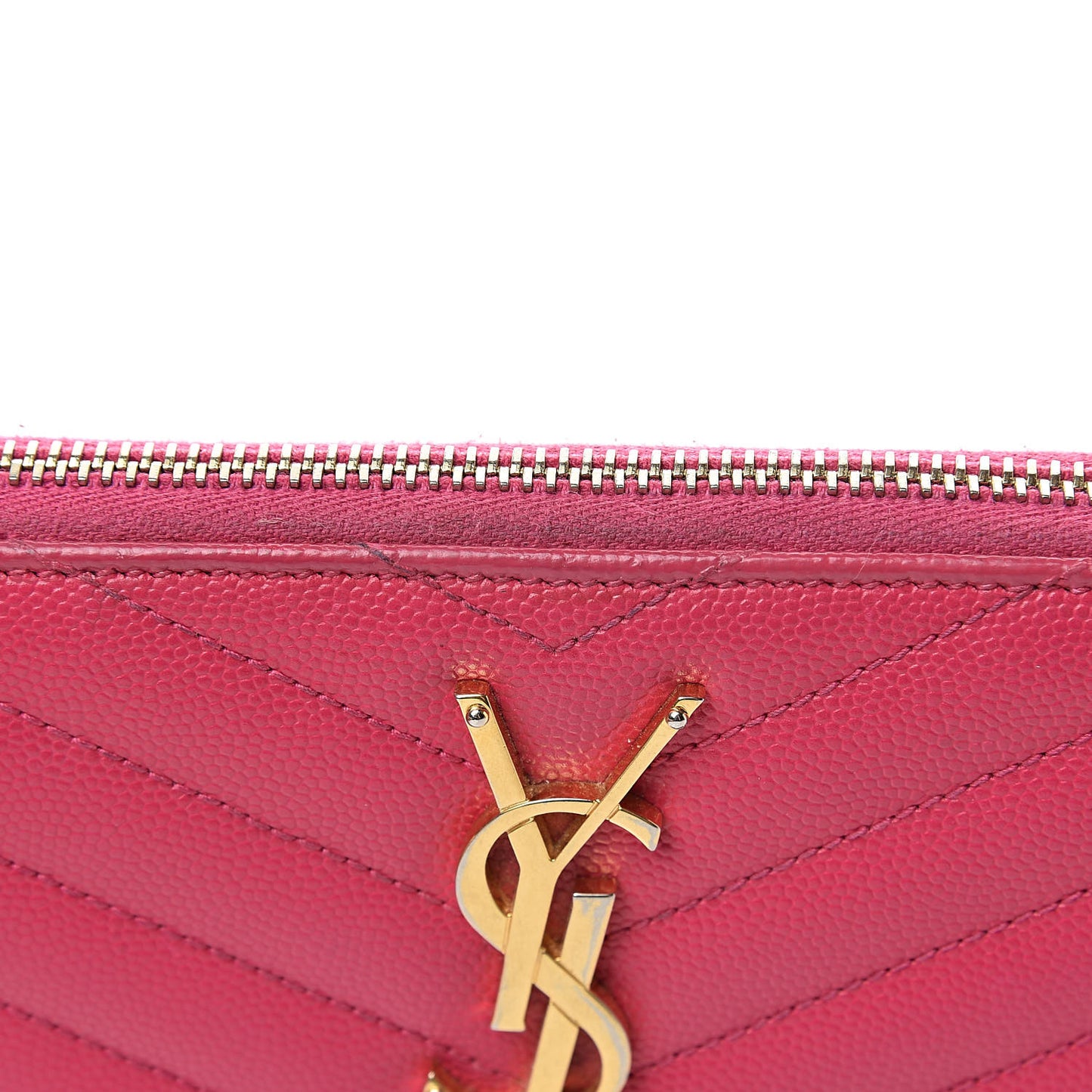 Grain De Poudre Matelasse Chevron Monogram Zip Around Wallet Bubblegum