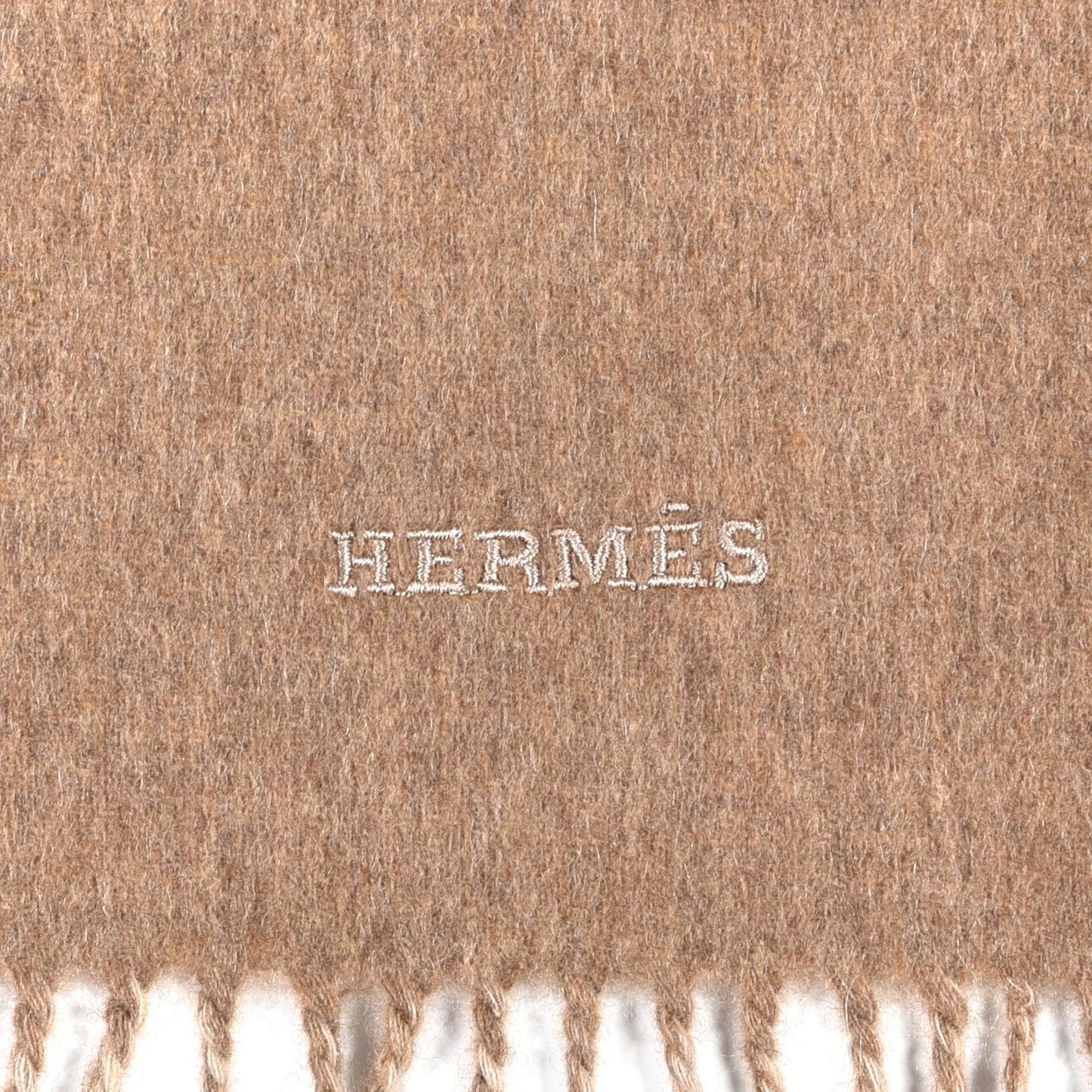 Cashmere Recto Verso Muffler Marron Glace Craie