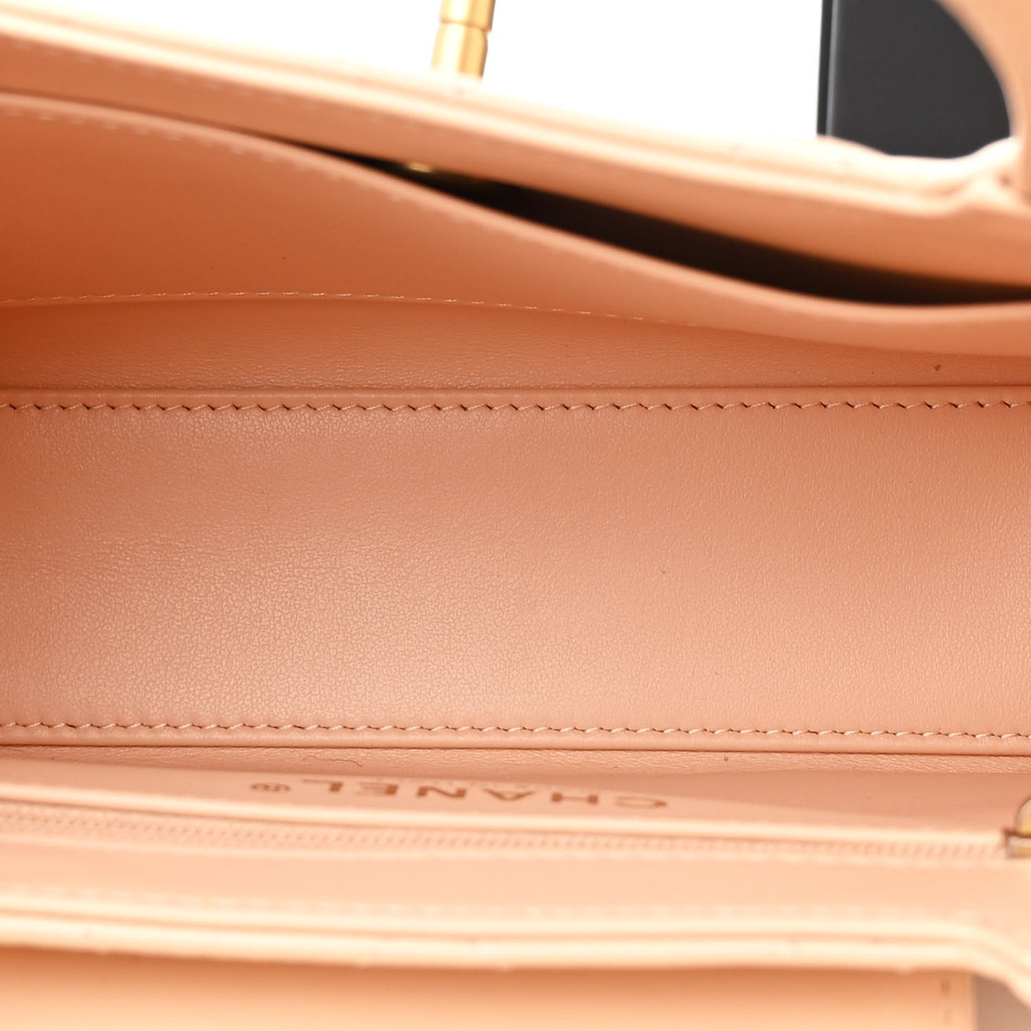 Shiny Aged Calfskin Quilted Nano Kelly Shopper Beige