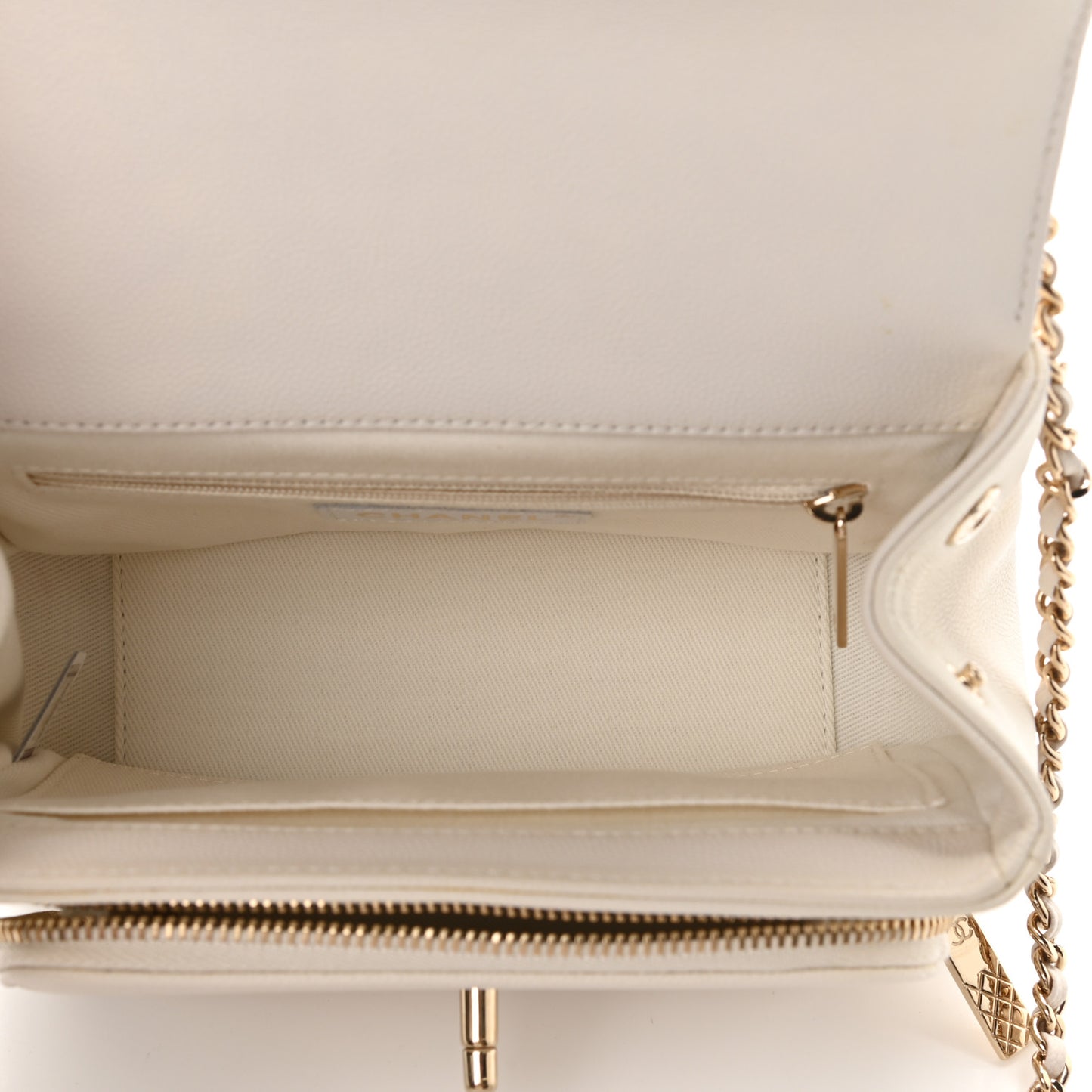 Caviar Quilted Small Business Affinity Flap White