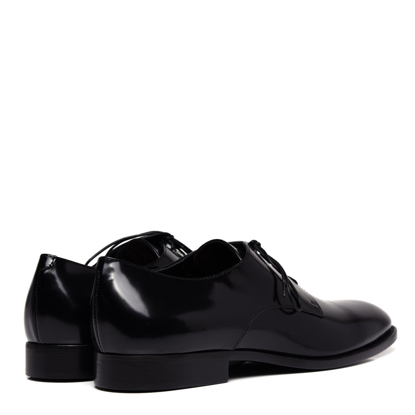 Polished Calfskin Mens Derby Shoe 40 Black