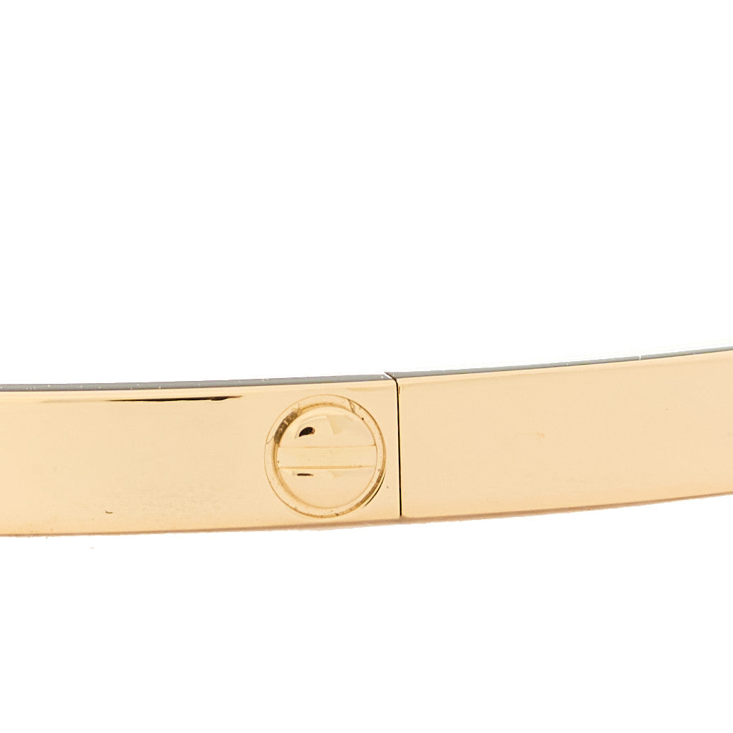 18K Yellow Gold 6 Diamond Small LOVE Bracelet 16