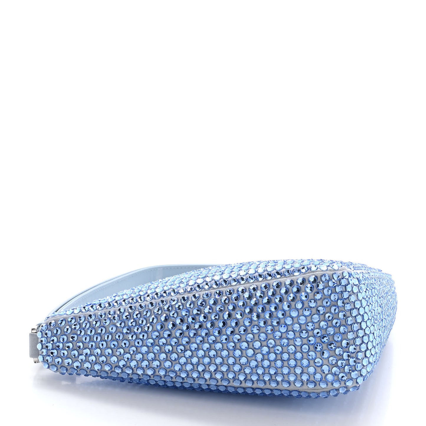 Satin Crystal Triangle Pouch Celeste